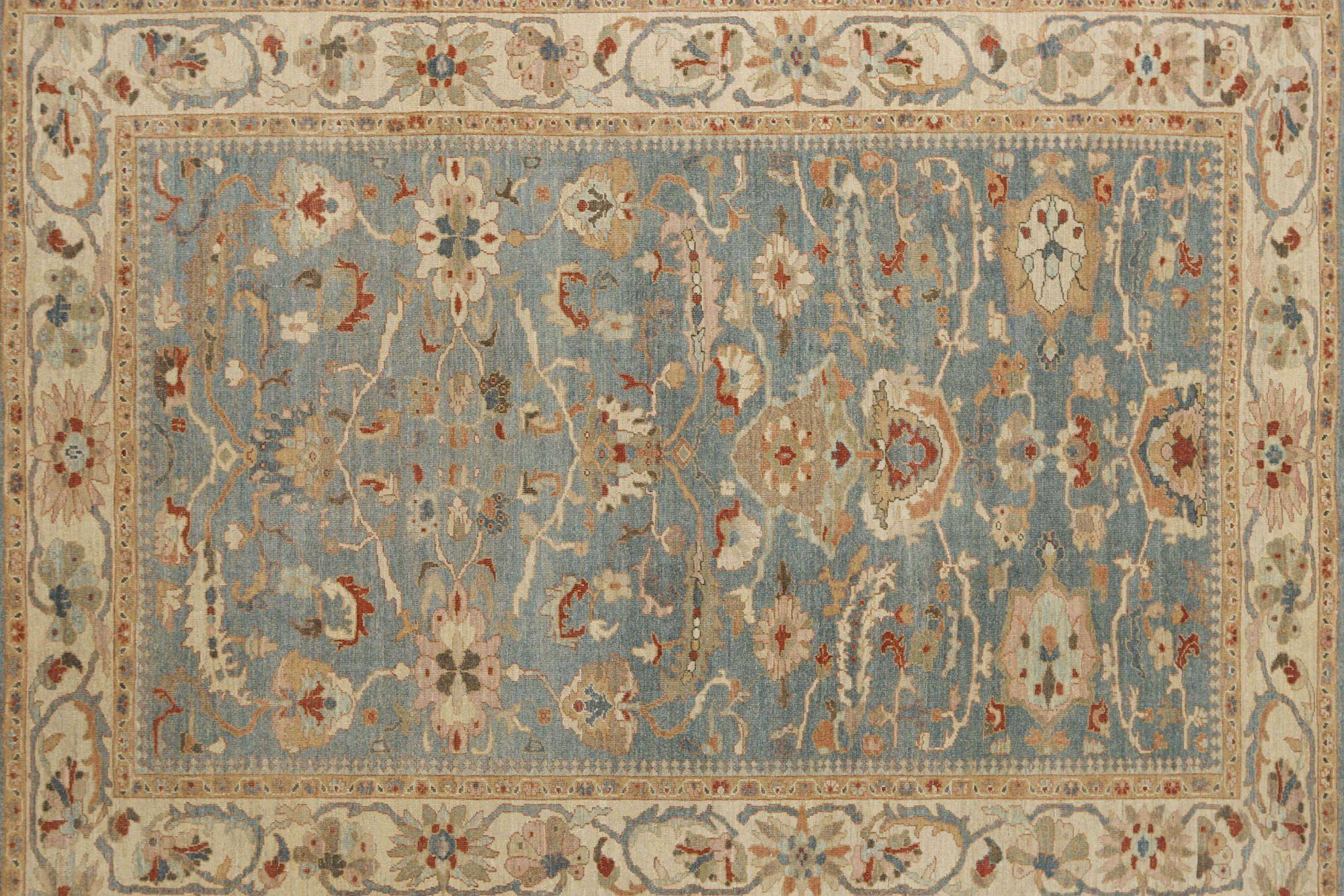 Tappeti per l'area Afghanistan Sultanabad Rugs - Disegno in lana blu grigio - 95879 In condizioni ottime in vendita a Dallas, TX