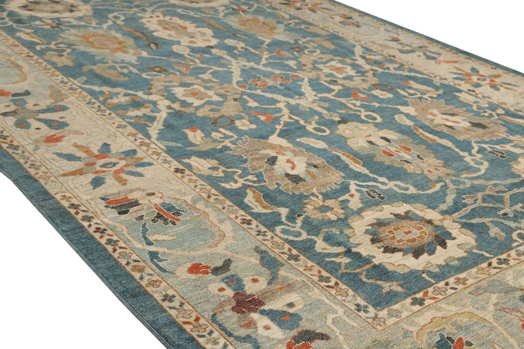 Afganistán Sultanabad Area Rugs - Lana Azul Gris Diseño - 95919 Tribal en venta