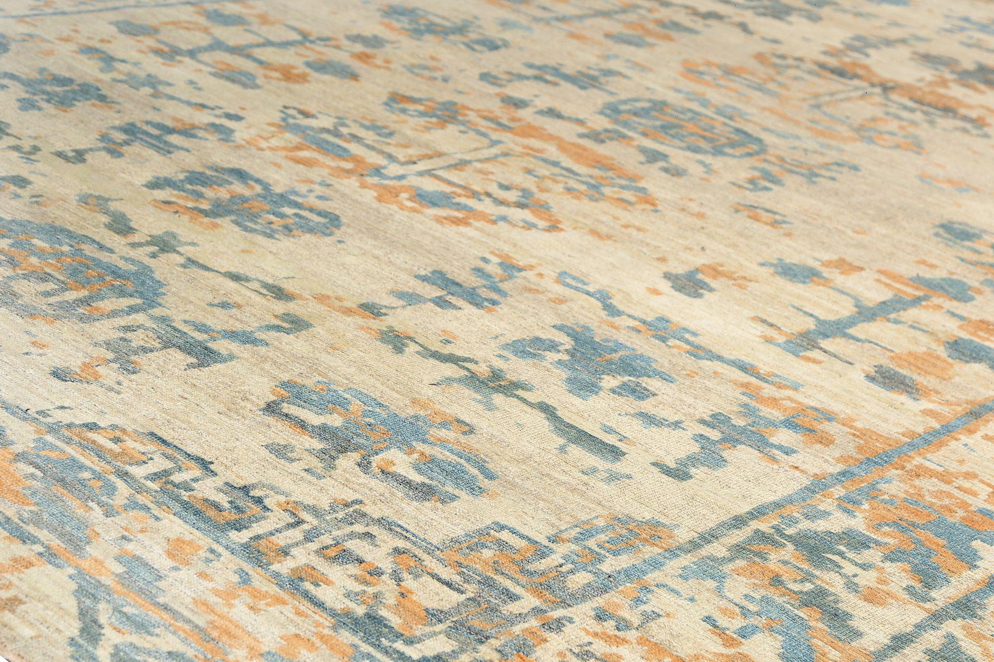 Afganistán Sultanabad Rugs - Lana Azul Marfil Naranja - 97283 Tribal en venta