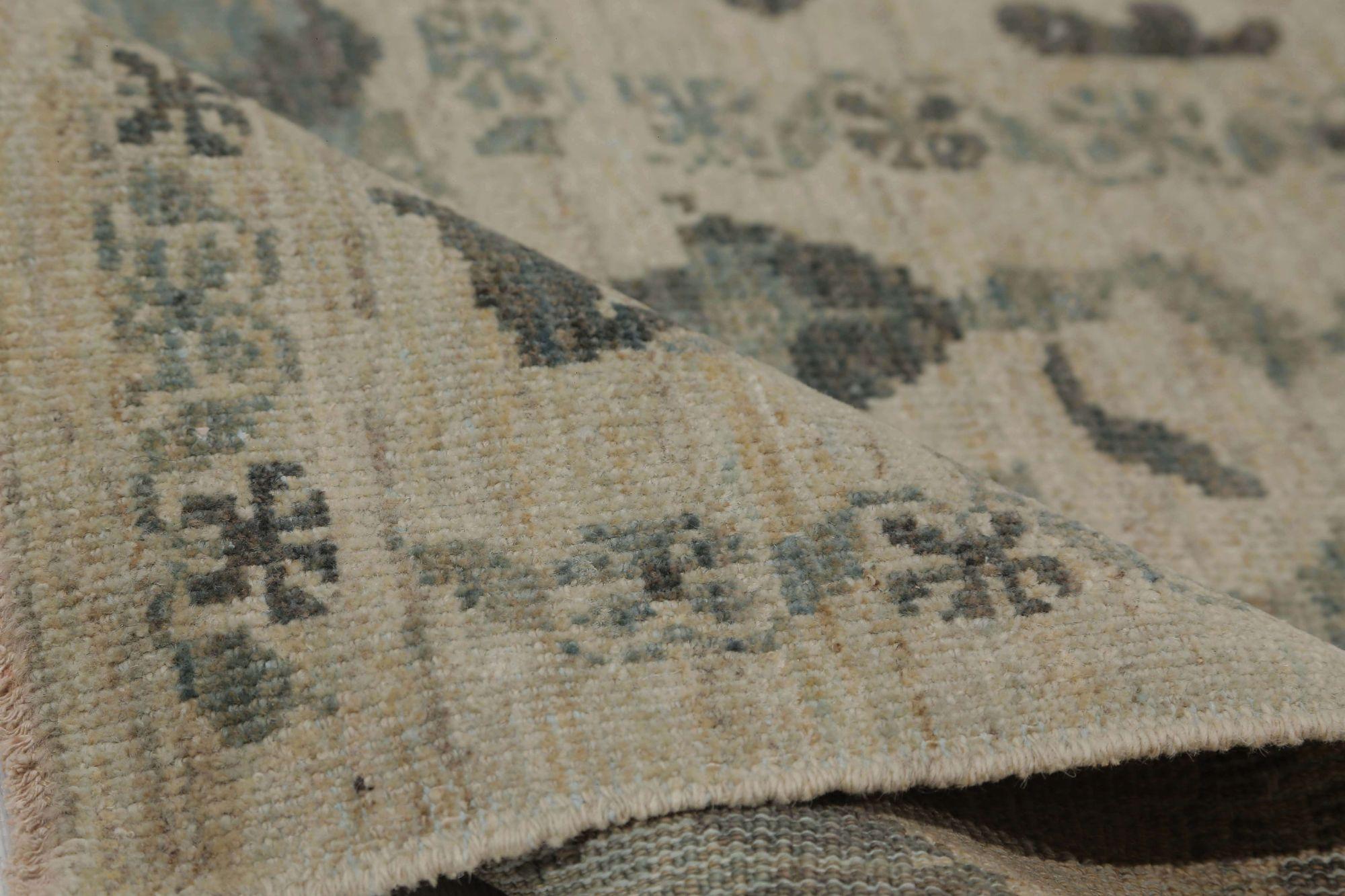 Afghanistan Sultanabad Area Rugs - Wool Brown Gray Ivory - 95995 In Excellent Condition For Sale In Dallas, TX
