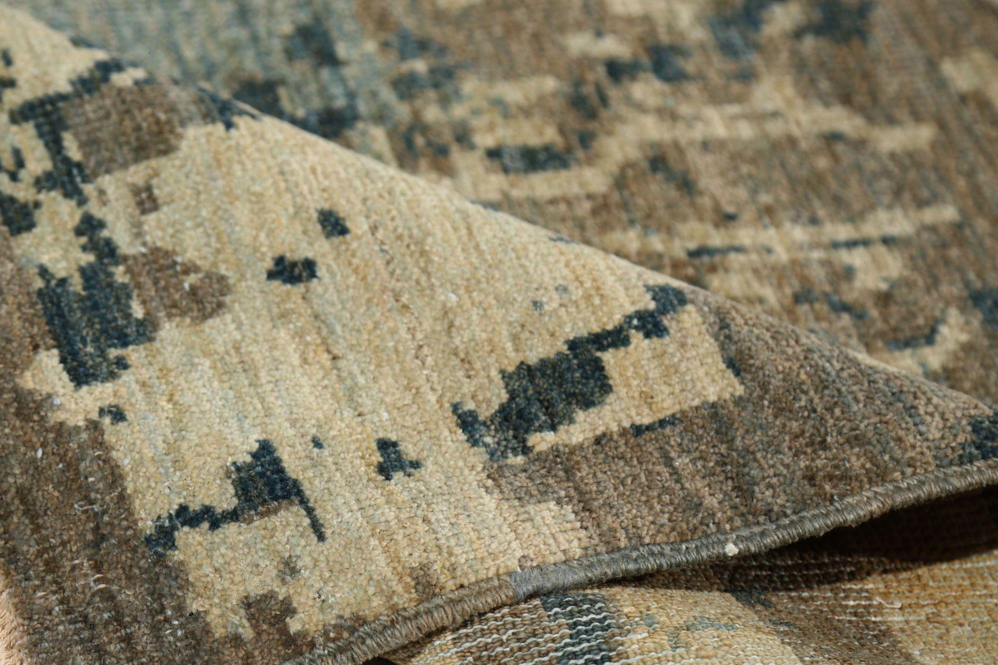 Tappeti Afghanistan Sultanabad Rugs - Lana Marrone Grigio Avorio Taupe Design - 96150 In condizioni ottime in vendita a Dallas, TX