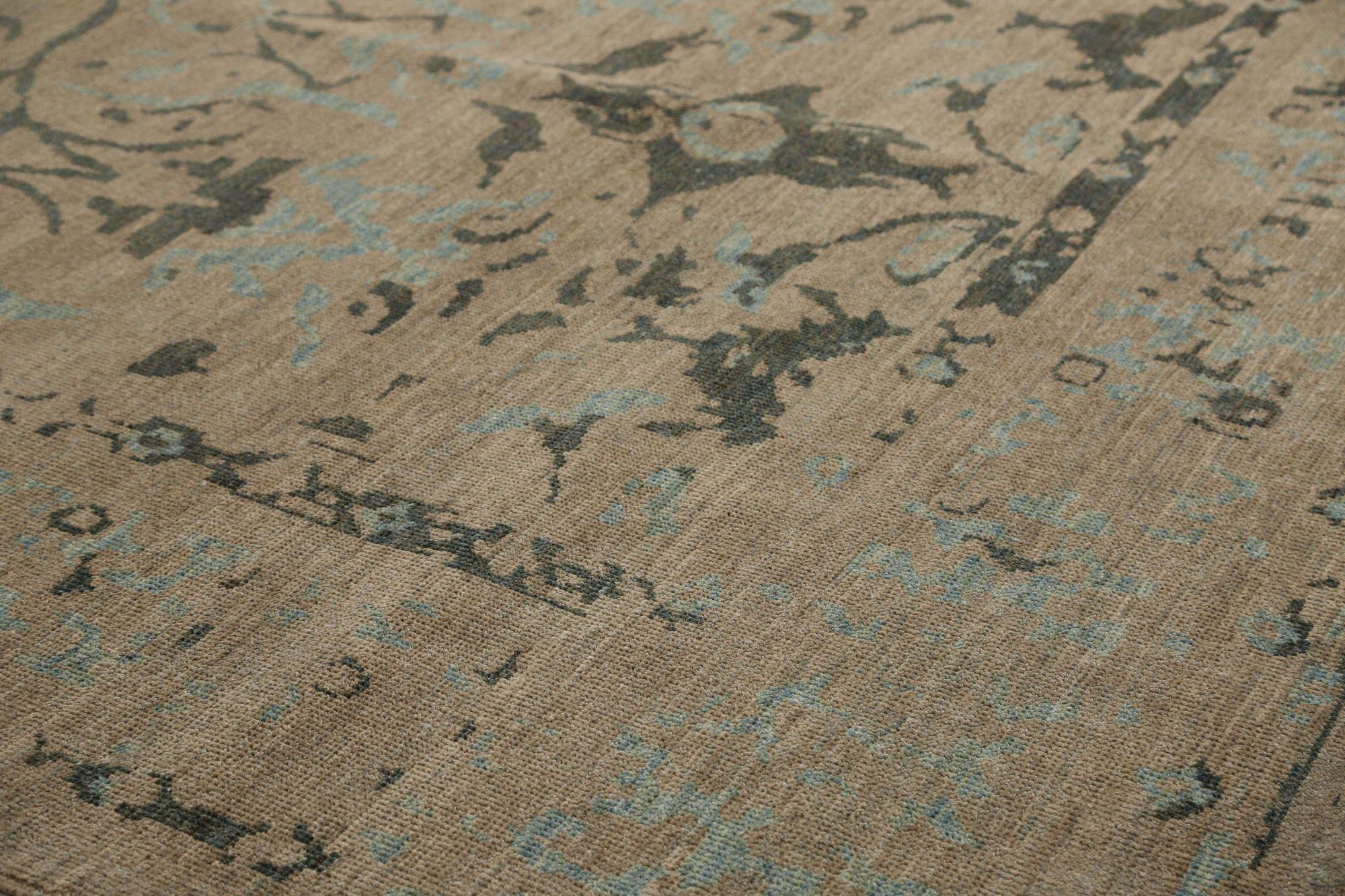 Tribale Afghanistan Sultanabad Rugs - Lana Marrone Grigio Taupe - 95953 in vendita