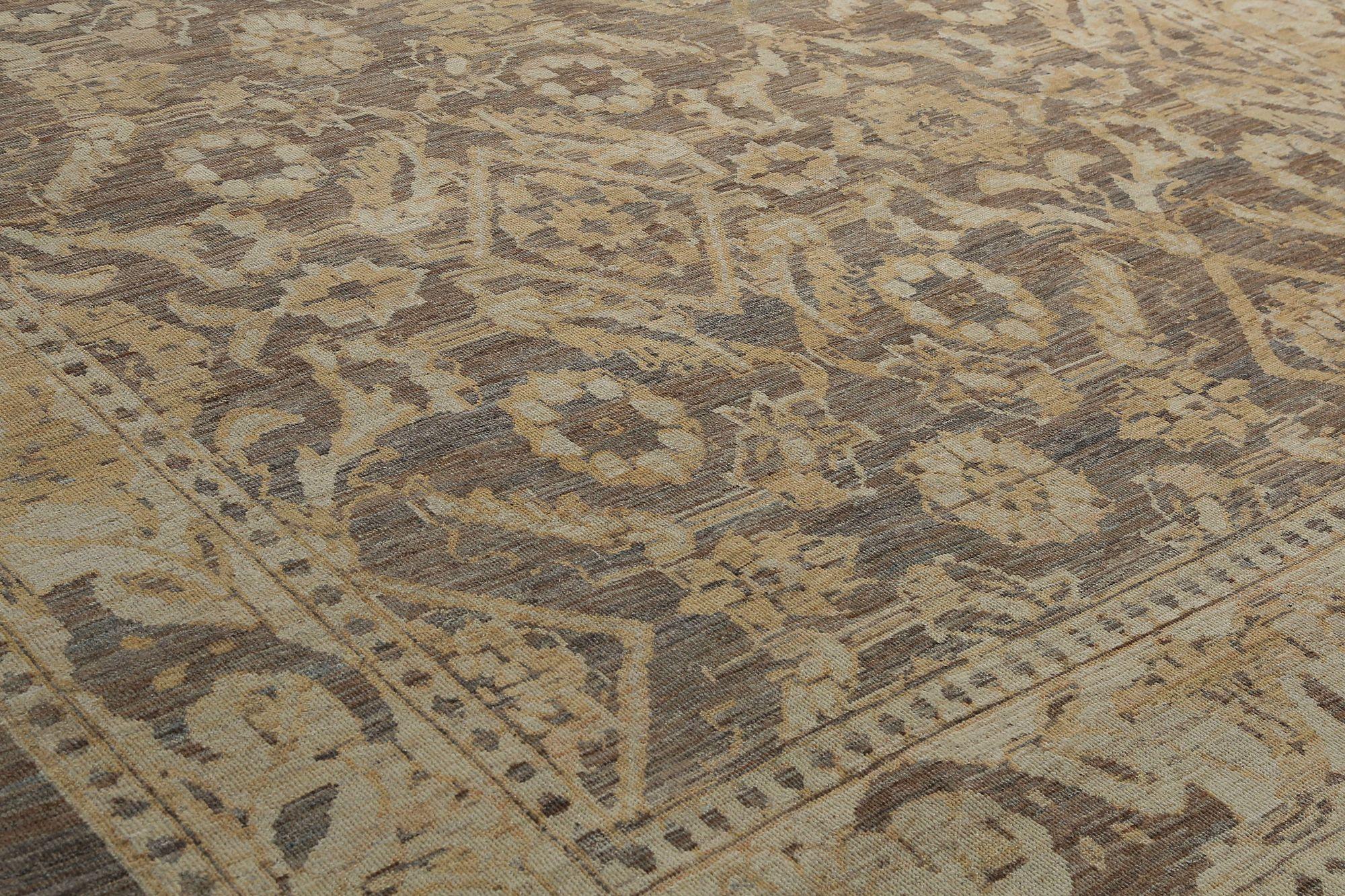 Afghanistan Sultanabad Teppiche - Wolle Braun Elfenbein Design - 97508 (Stammeskunst) im Angebot