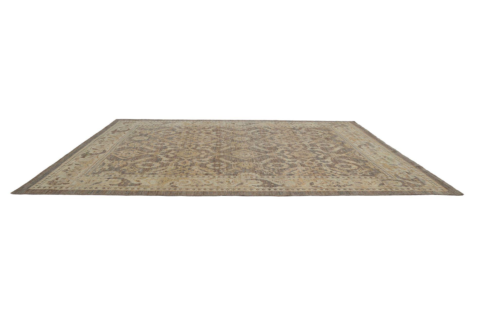 Afghanistan Sultanabad Teppiche - Wolle Braun Elfenbein Design - 97508 (Afghanisch) im Angebot