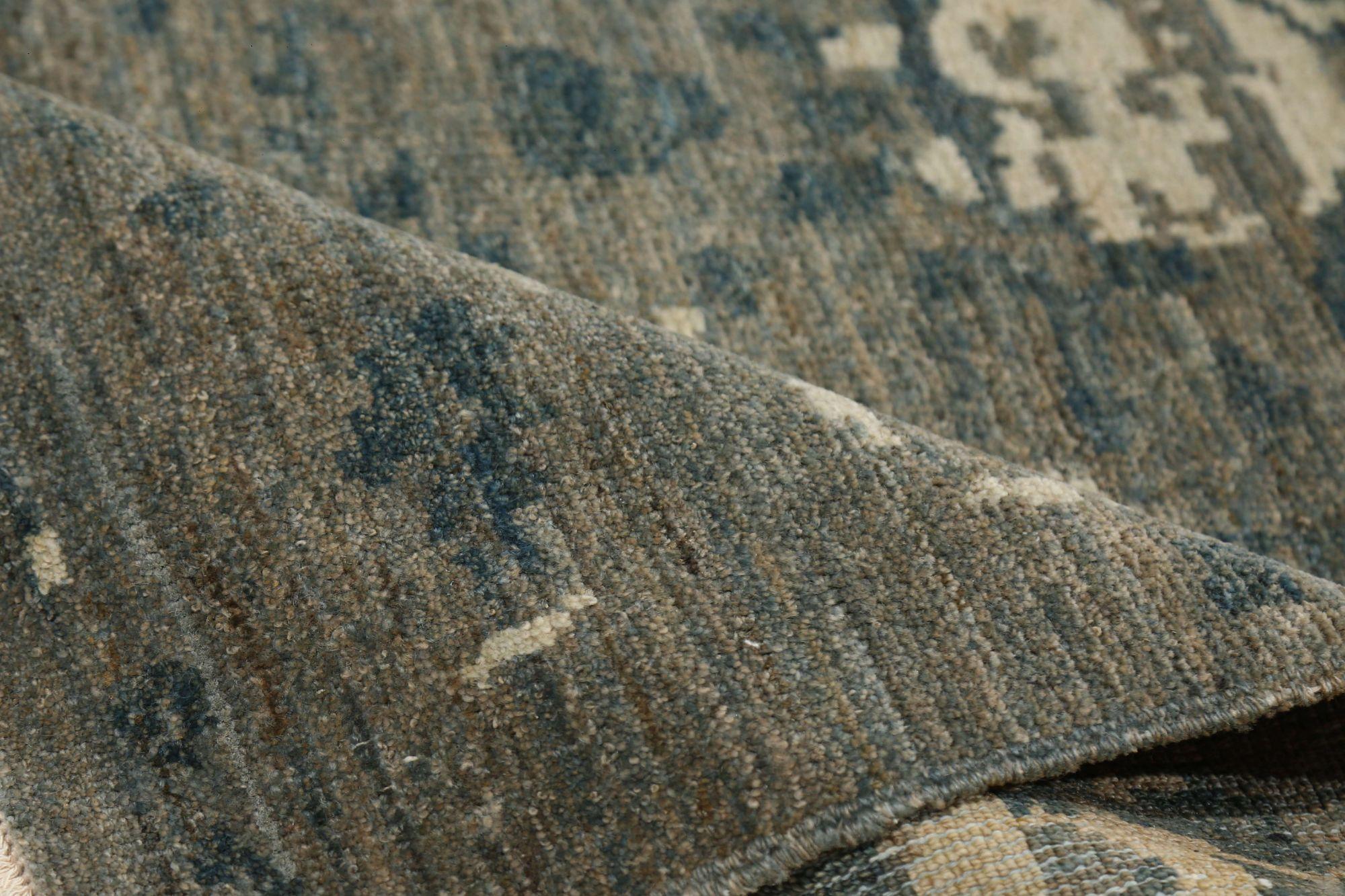 Afghanistan Sultanabad Area Rugs - Wool Brown Ivory Taupe - 96167 In Excellent Condition For Sale In Dallas, TX