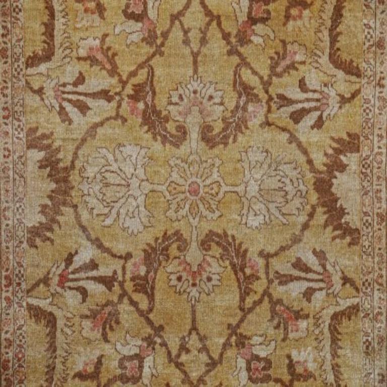 Afghanistan Sultanabad Area Rugs - Wolle Brown Elfenbein Gelb - 91022 im Zustand „Hervorragend“ im Angebot in Dallas, TX