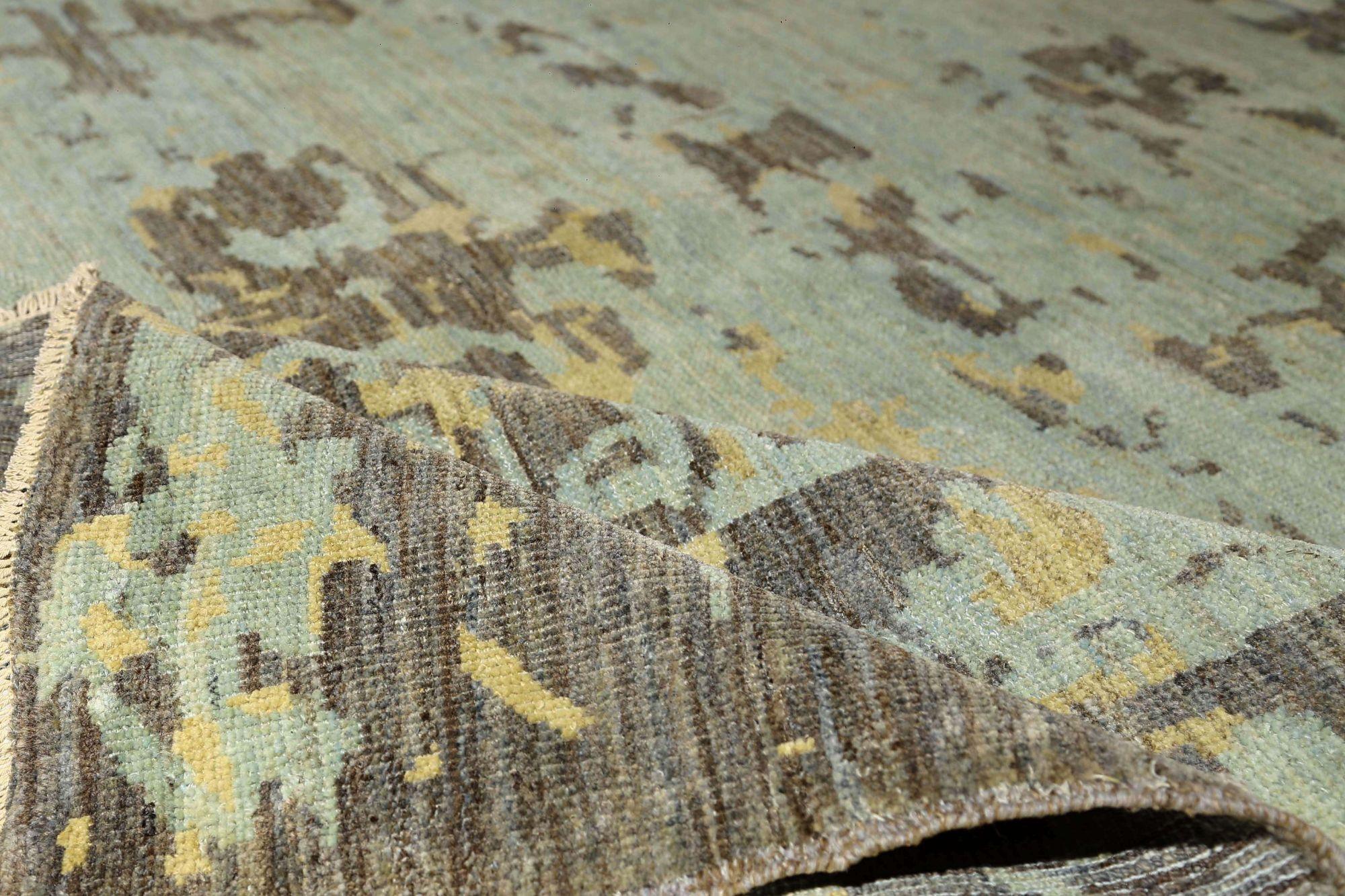 Afganistán Sultanabad Area Rugs - Lana Marrón Azul Claro - 95551 Tribal en venta