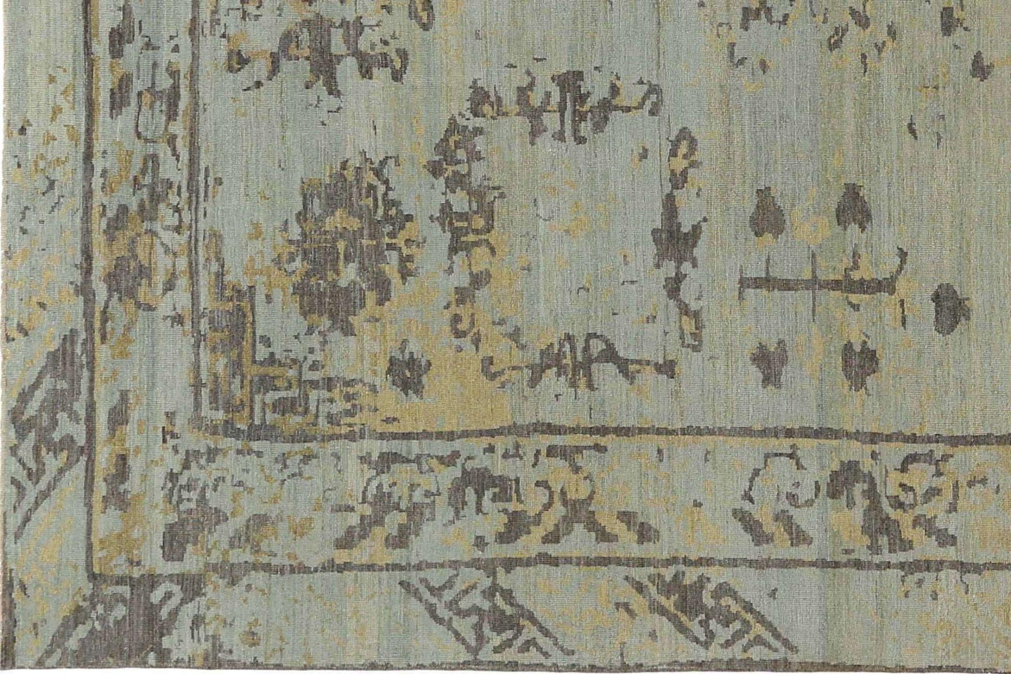 Afganistán Sultanabad Area Rugs - Lana Marrón Azul Claro - 95551 Turco en venta