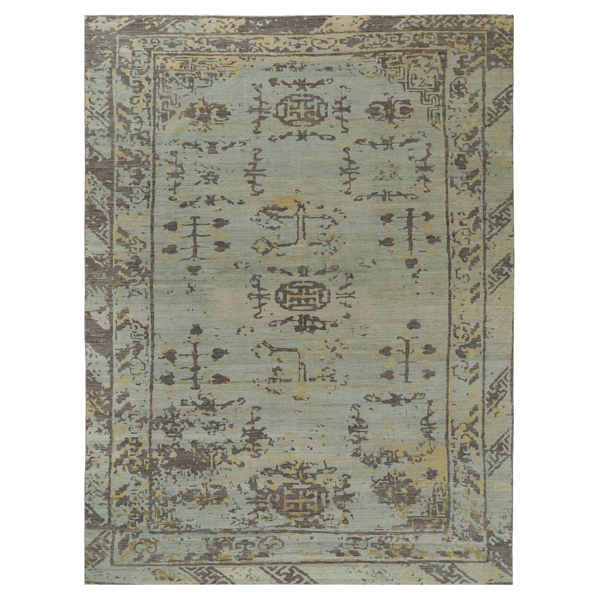 Afganistán Sultanabad Area Rugs - Lana Marrón Azul Claro - 95551