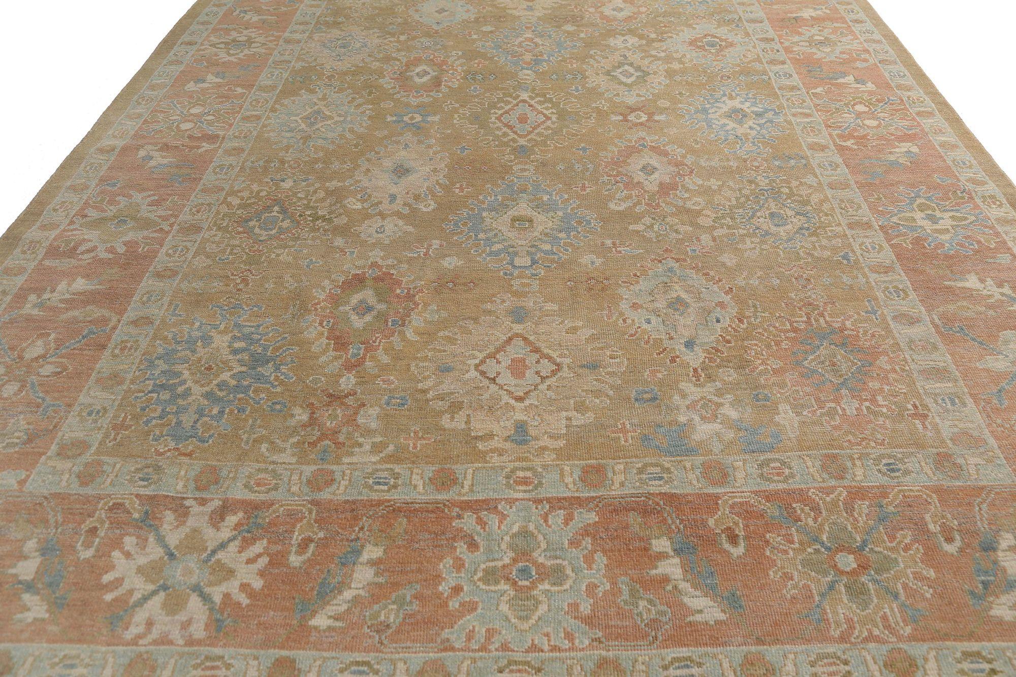 Afganistán Sultanabad Rugs - Lana Marrón Diseño Rosa - 97010 Afgano en venta