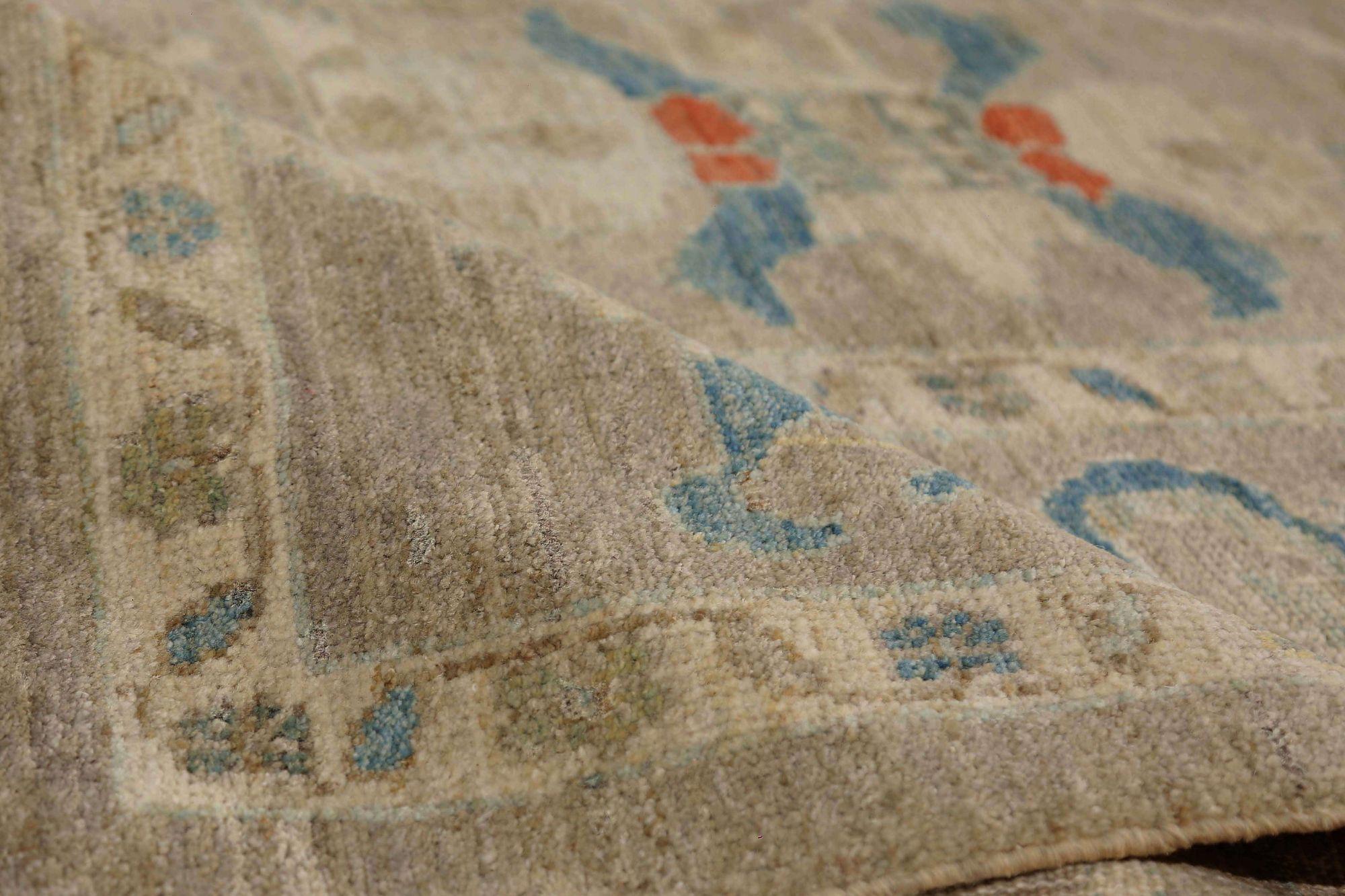 Tribale Tappeti Afghanistan Sultanabad Rugs - Lana Marrone Taupe Design - 95836 in vendita