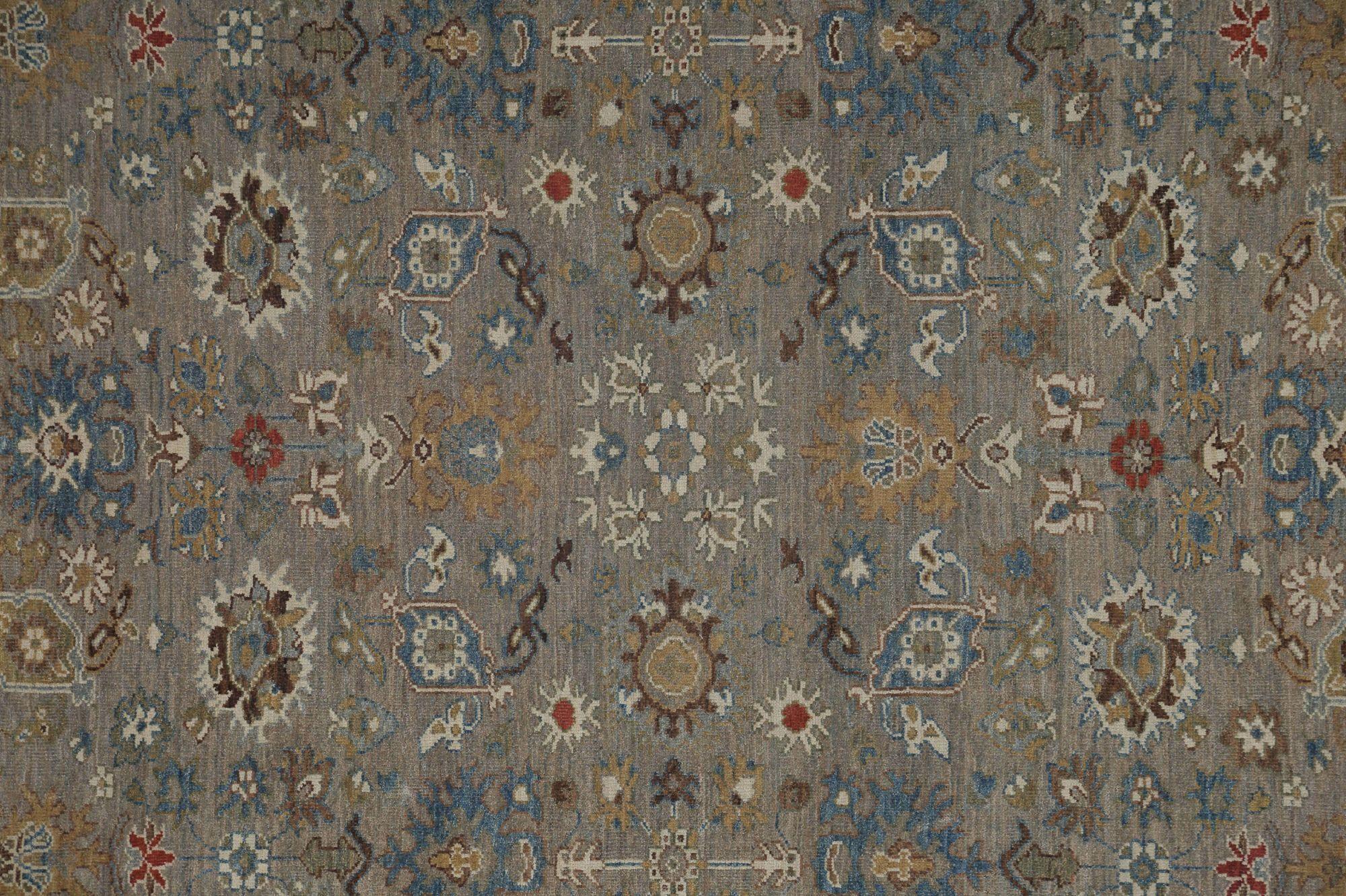 Afghano Tappeti Afghanistan Sultanabad Rugs - Lana Marrone Taupe Design - 96045 in vendita