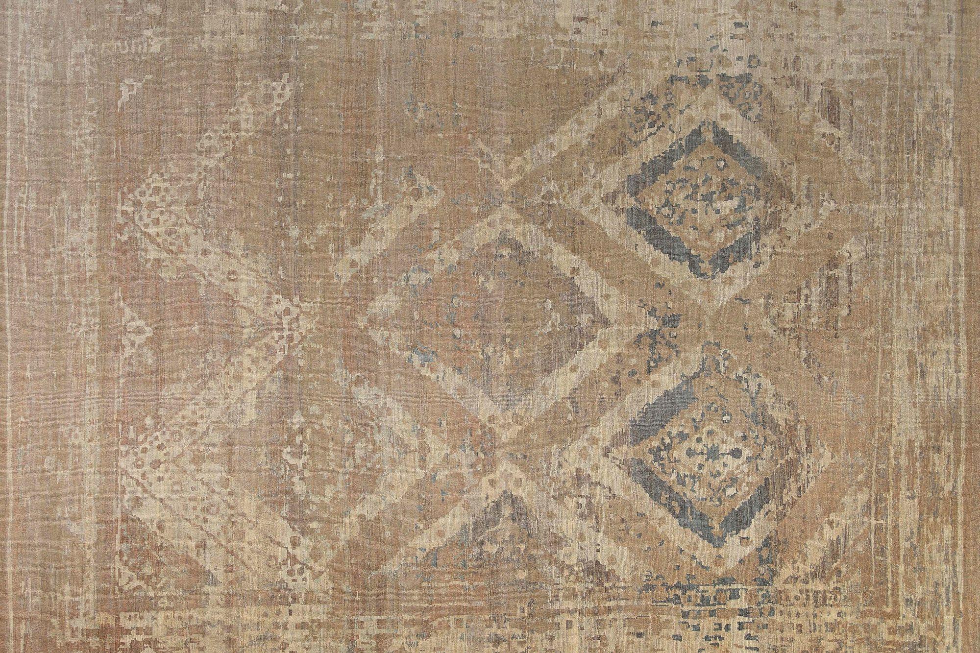 Afghanistan Sultanabad Area Rugs - Wolle Brown Taupe Design - 97279 (Stammeskunst) im Angebot