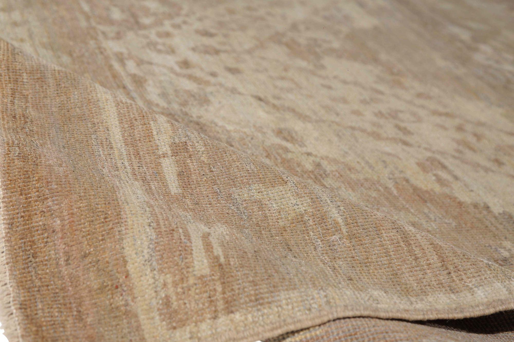 Afghanistan Sultanabad Area Rugs - Wolle Brown Taupe Design - 97279 (Afghanisch) im Angebot