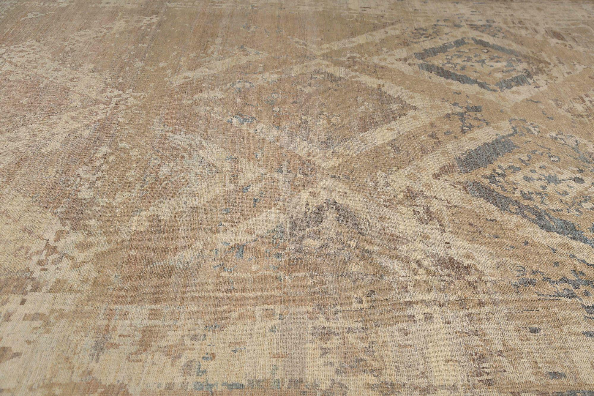 Afghanistan Sultanabad Area Rugs - Wolle Brown Taupe Design - 97279 im Zustand „Hervorragend“ im Angebot in Dallas, TX