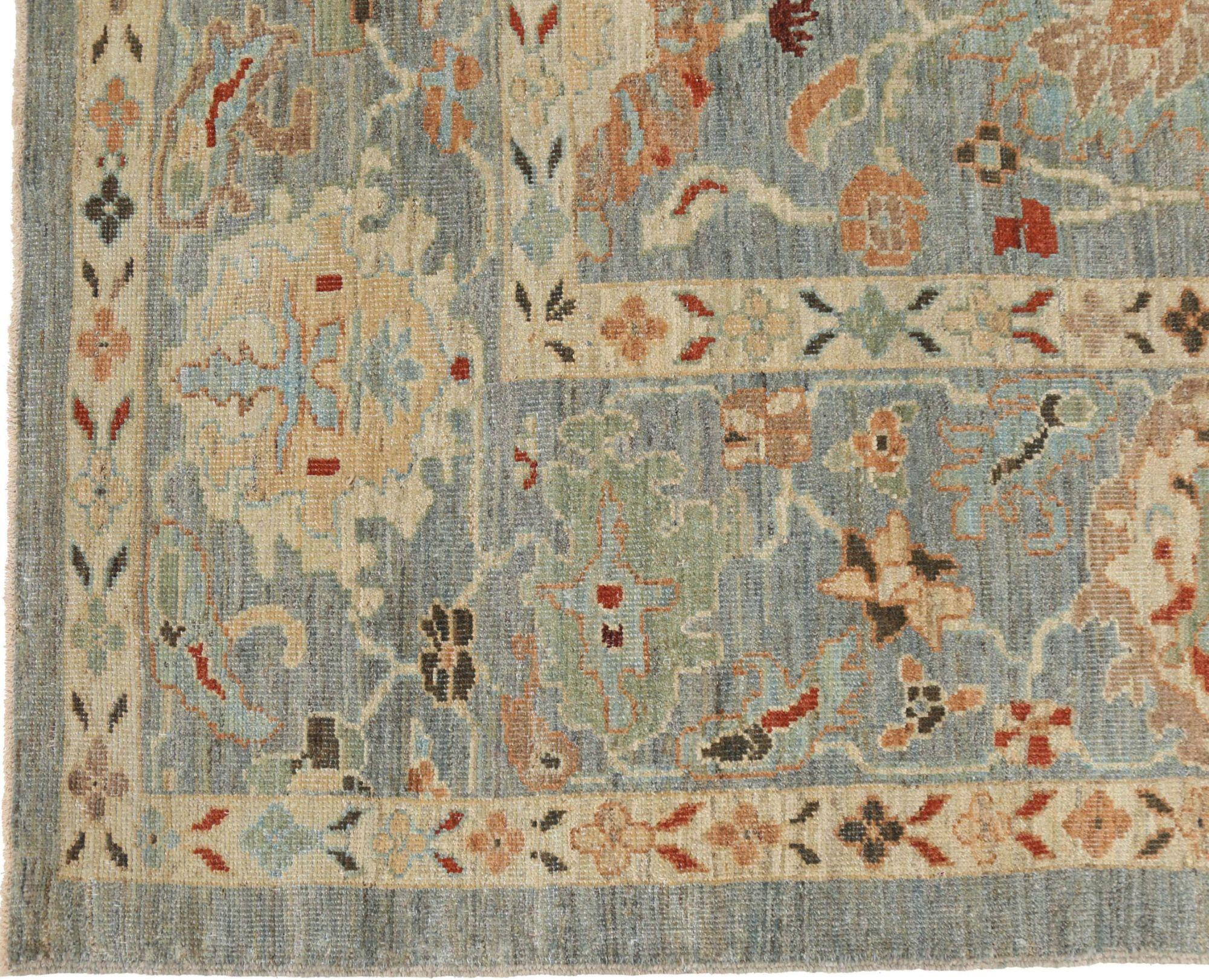 Entdecken Sie die Eleganz von Afghanistan Sultanabad mit Teppichen um 1990. Dieses exklusive Design aus Wolle und Grau ist perfekt, um Ihren Raum zu verschönern.