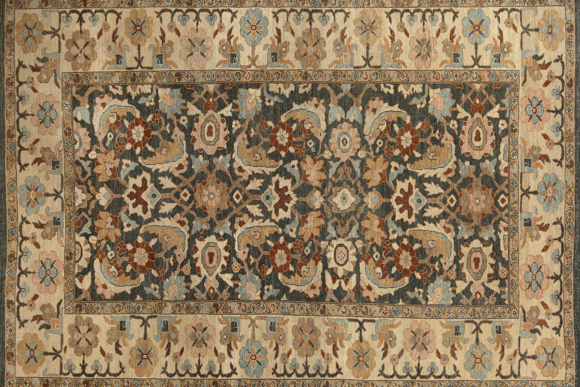 Tapis d'Afghanistan Sultanabad - Design gris en laine - 95908 Excellent état - En vente à Dallas, TX