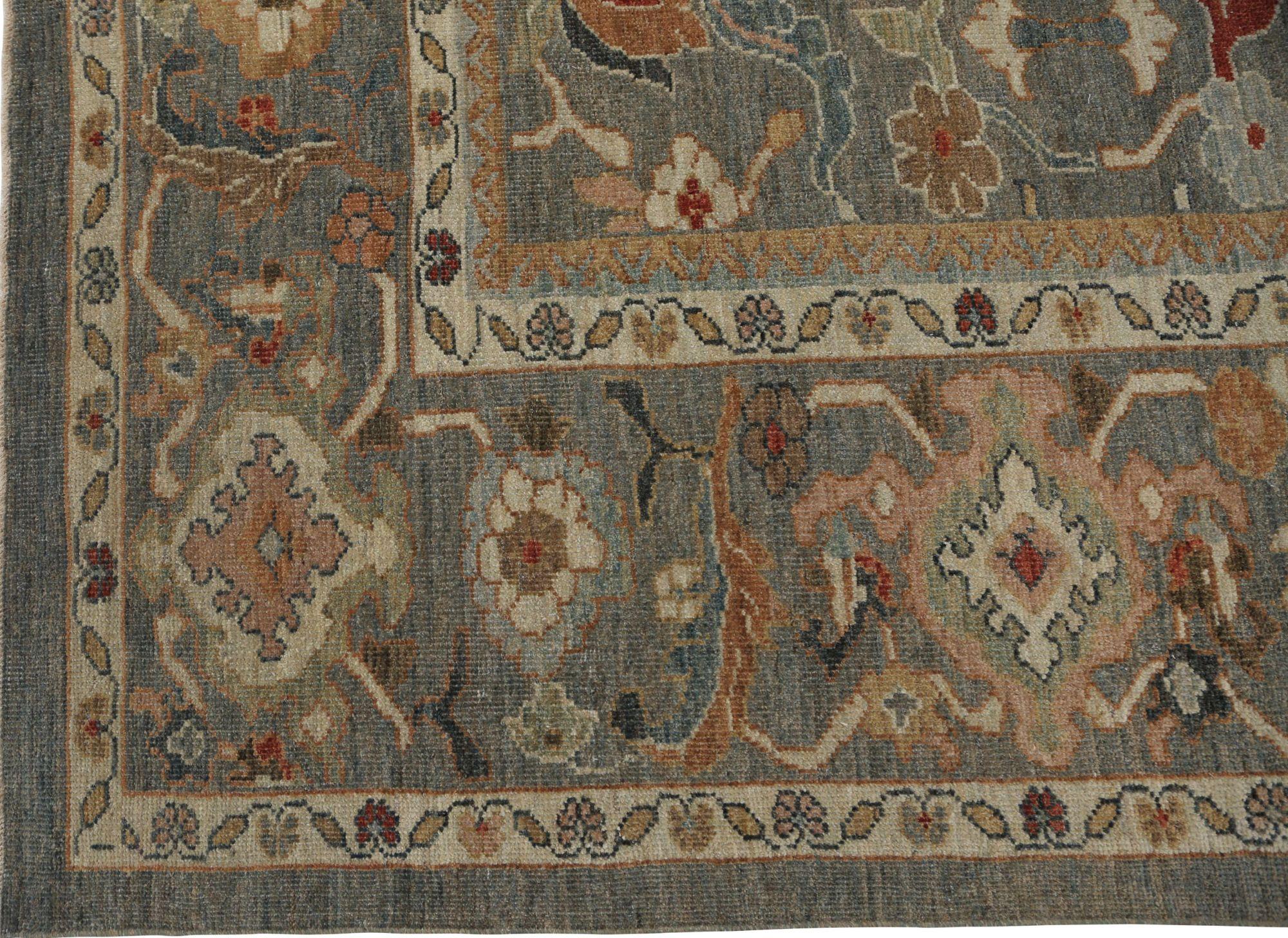 Entdecken Sie die Eleganz von Afghanistan Sultanabad mit Teppichen um 1990. Dieses exklusive Design aus Wolle und Grau ist perfekt, um Ihren Raum zu verschönern.