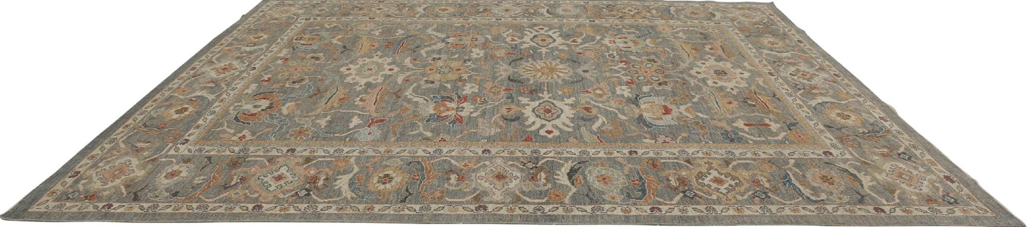 Sultanabad-Teppiche aus Afghanistan - Wolle in Grau mit Muster - 96046 (Afghanisch) im Angebot