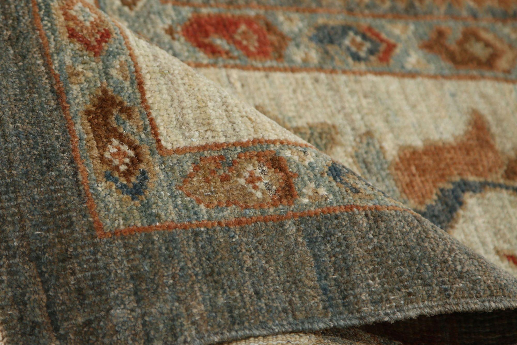 Afghanistan Sultanabad Area Rugs - Wool Gray Design - 96087 In Excellent Condition For Sale In Dallas, TX