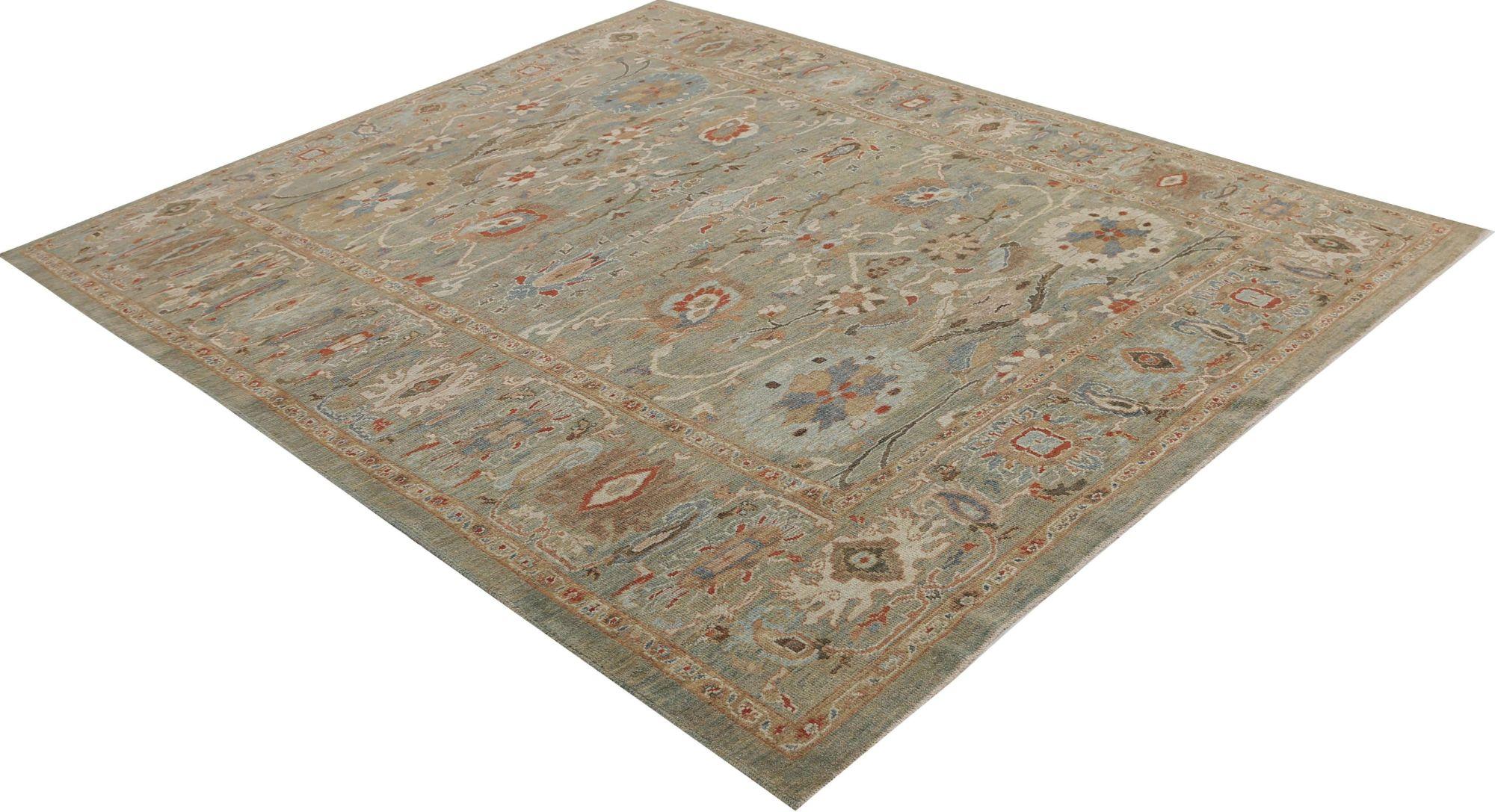 Entdecken Sie die Eleganz von Afghanistan Sultanabad mit Teppichen um 1990. Dieses exklusive Design aus Wolle und GrayGreen ist perfekt, um Ihren Raum zu verschönern.