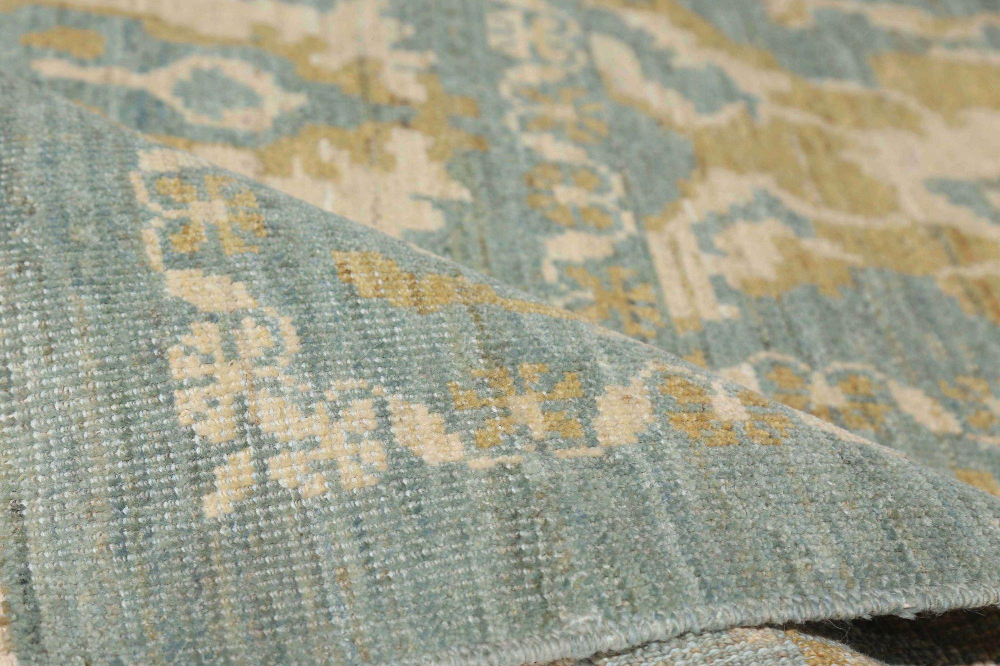 Tribal Afghanistan Sultanabad Area Rugs - Wool Gray Ivory Design - 95757 For Sale