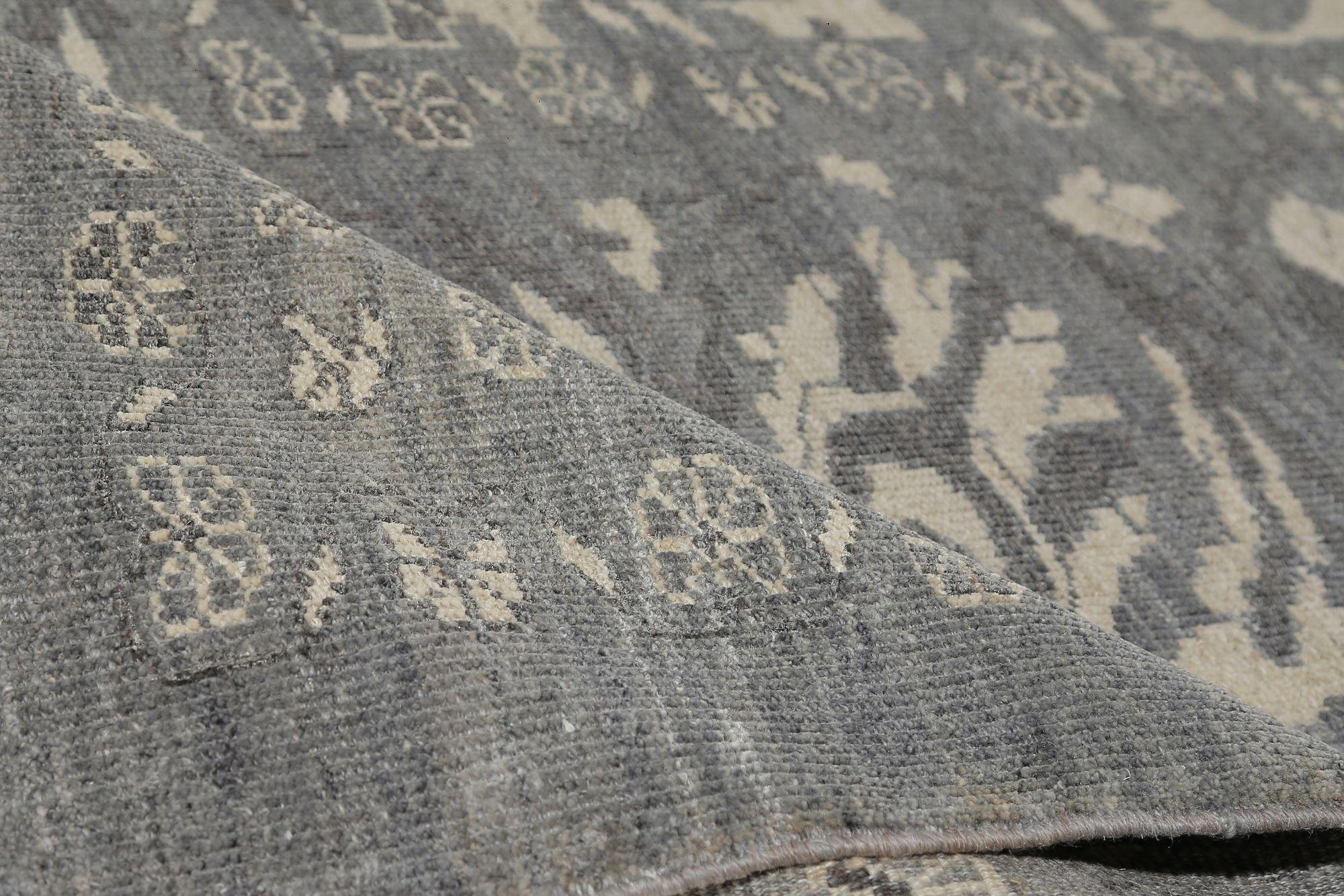 Sultanabad-Teppiche aus Wolle in Grau und Elfenbein aus Afghanistan - 97506 (Stammeskunst) im Angebot