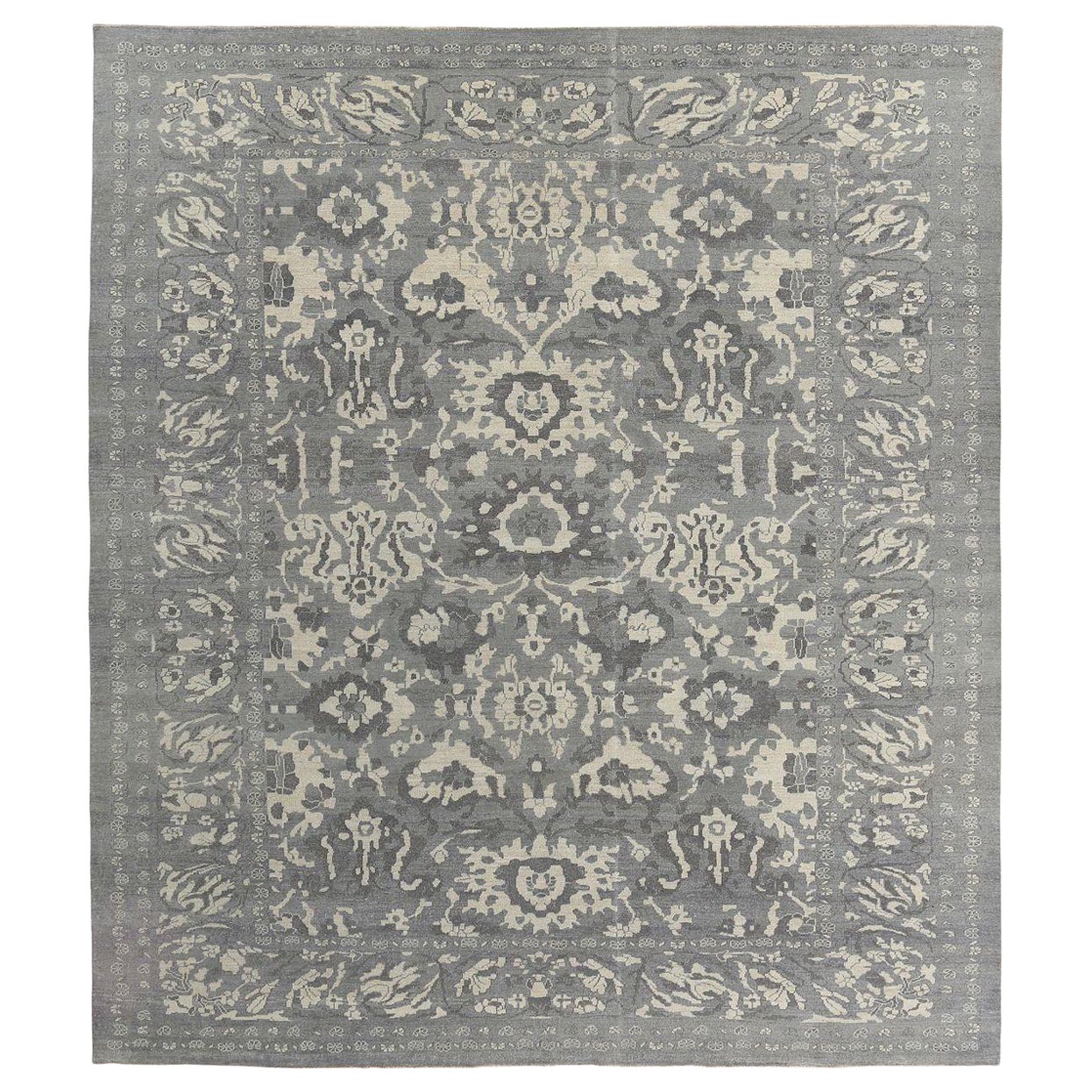 Sultanabad-Teppiche aus Wolle in Grau und Elfenbein aus Afghanistan - 97506 im Angebot