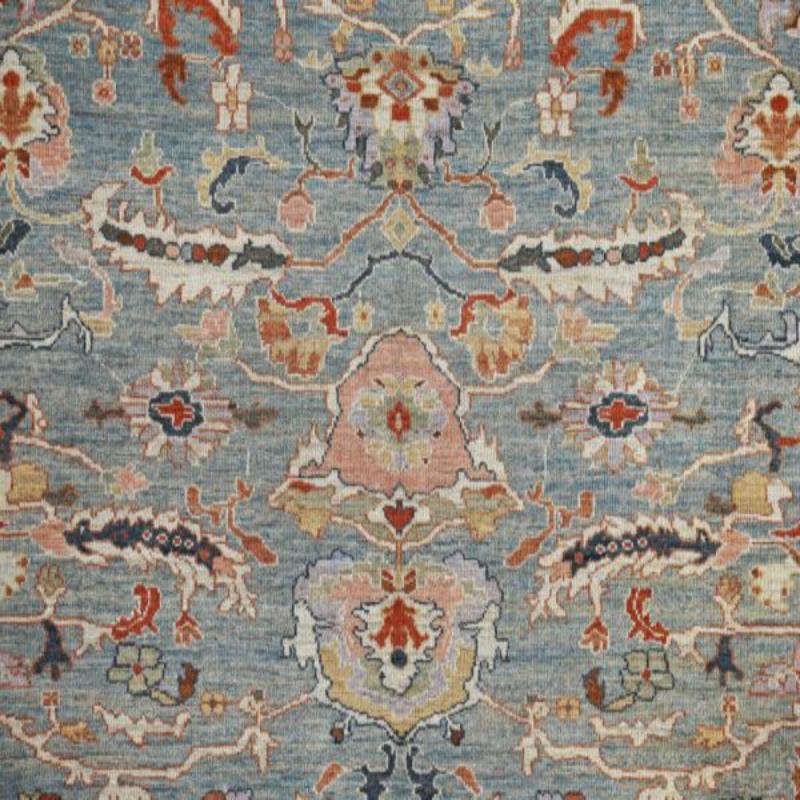 Tribal Tapis d'Afghanistan Sultanabad gris laine ivoire rose - 90934 en vente