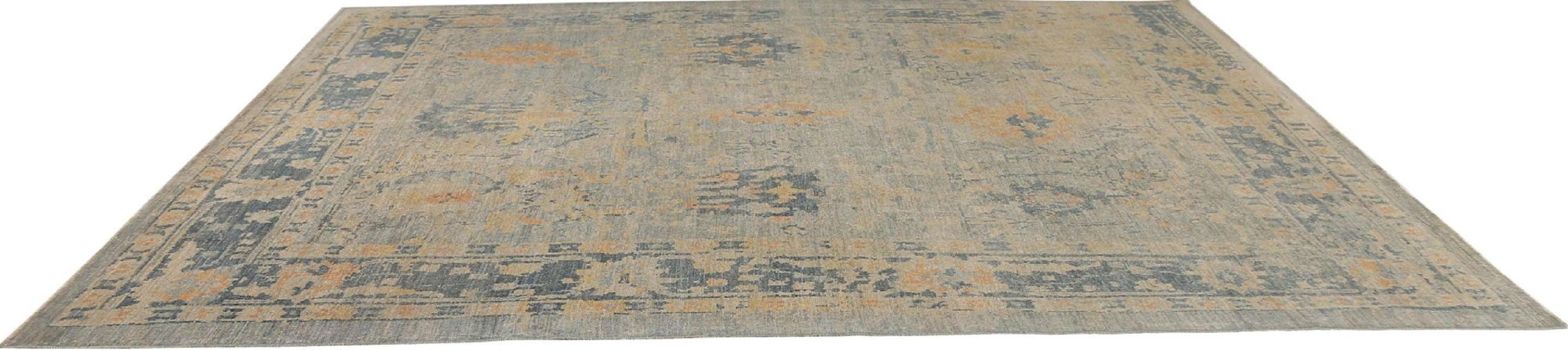 Sultanabad-Teppiche aus Wolle in Grau und Orange aus Afghanistan - 95871 im Zustand „Hervorragend“ im Angebot in Dallas, TX