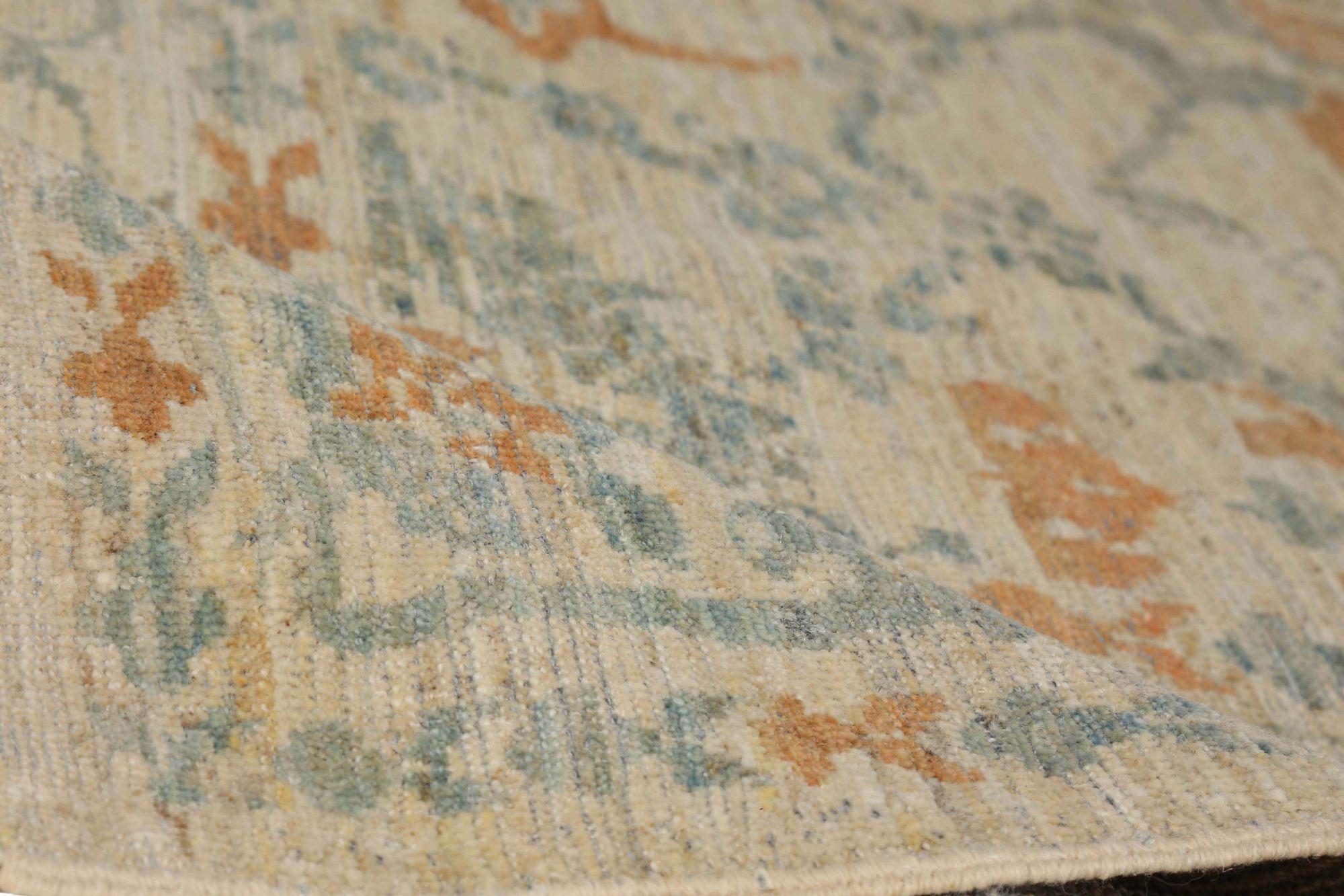 Tribal Afghanistan Sultanabad Area Rugs - Wool Gray Orange Taupe - 95766 For Sale