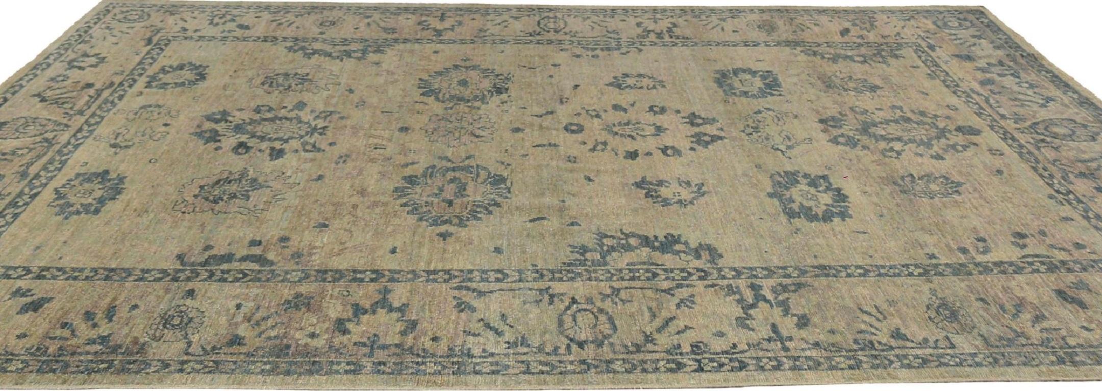 Afganistán Sultanabad Rugs - Lana Diseño Verde - 95803 en Excelente estado para la venta en Dallas, TX