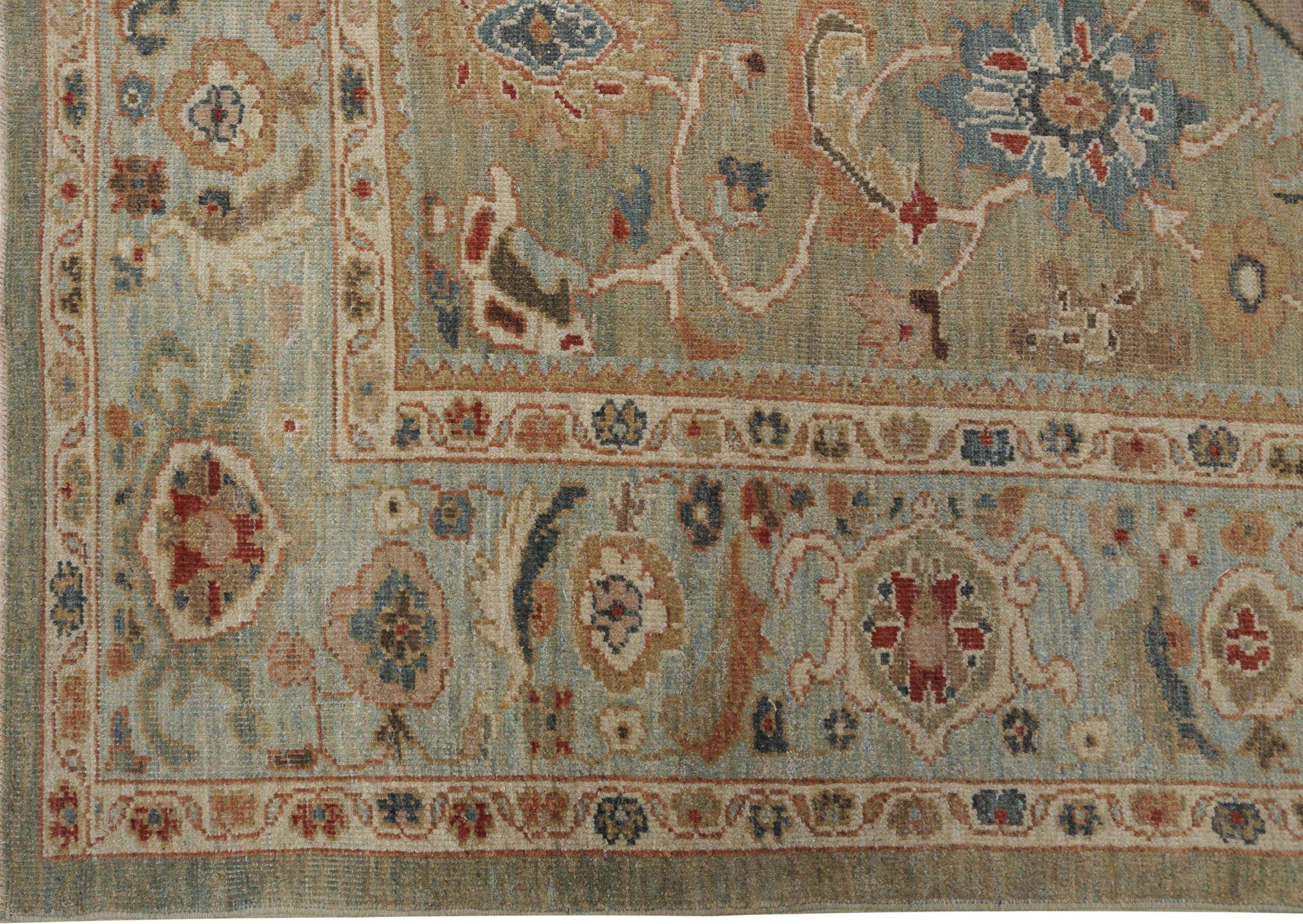 Descubre la elegancia de Afganistán con Sultanabad Rugs de Circa 1990. Diseñado con lana y verde, este diseño exclusivo es perfecto para realzar tu espacio.