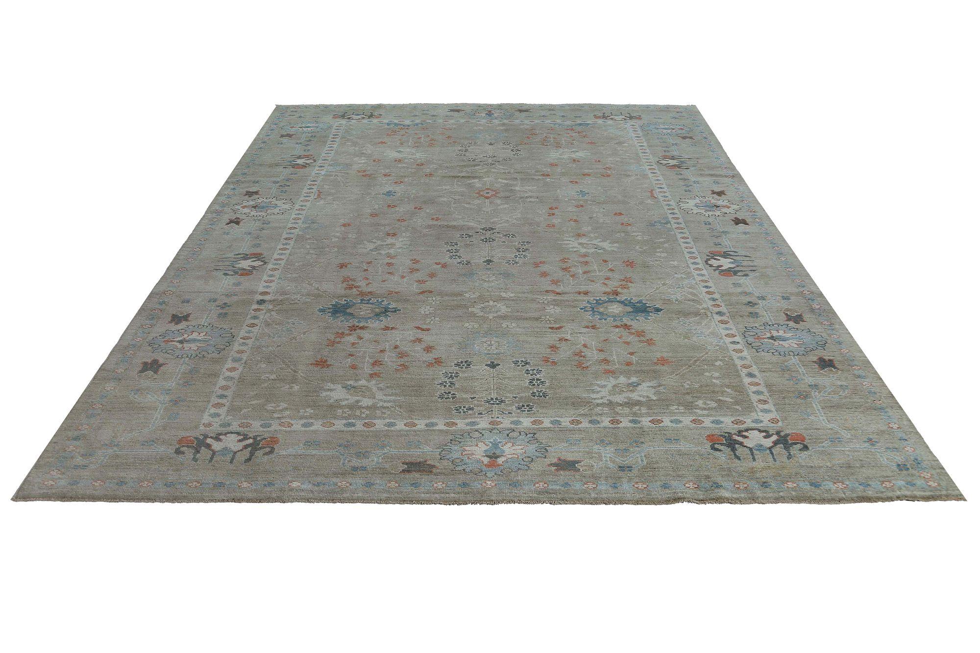 Entdecken Sie die Eleganz von Afghanistan Sultanabad mit Teppichen um 1990. Dieses exklusive Design aus Wolle und Grün ist perfekt, um Ihren Raum zu verschönern.