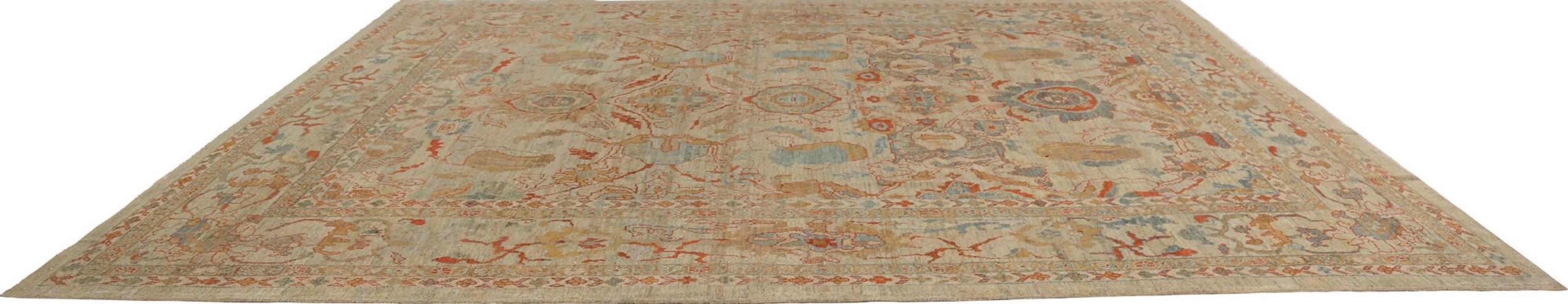 Afghanistan Sultanabad Area Rugs - Wolle Elfenbein Design - 95810 (Afghanisch) im Angebot