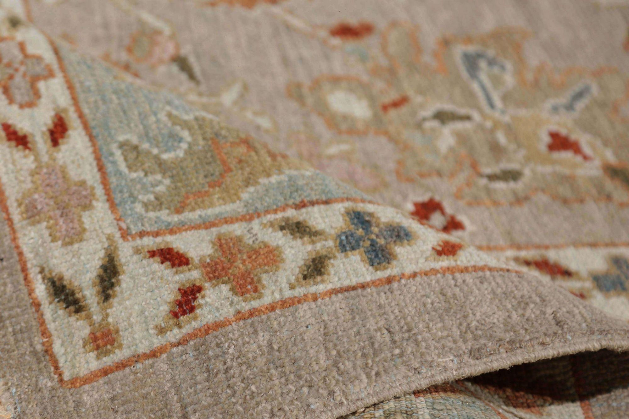 Hand-Knotted Afghanistan Sultanabad Area Rugs - Wool Ivory Design - 95853 For Sale