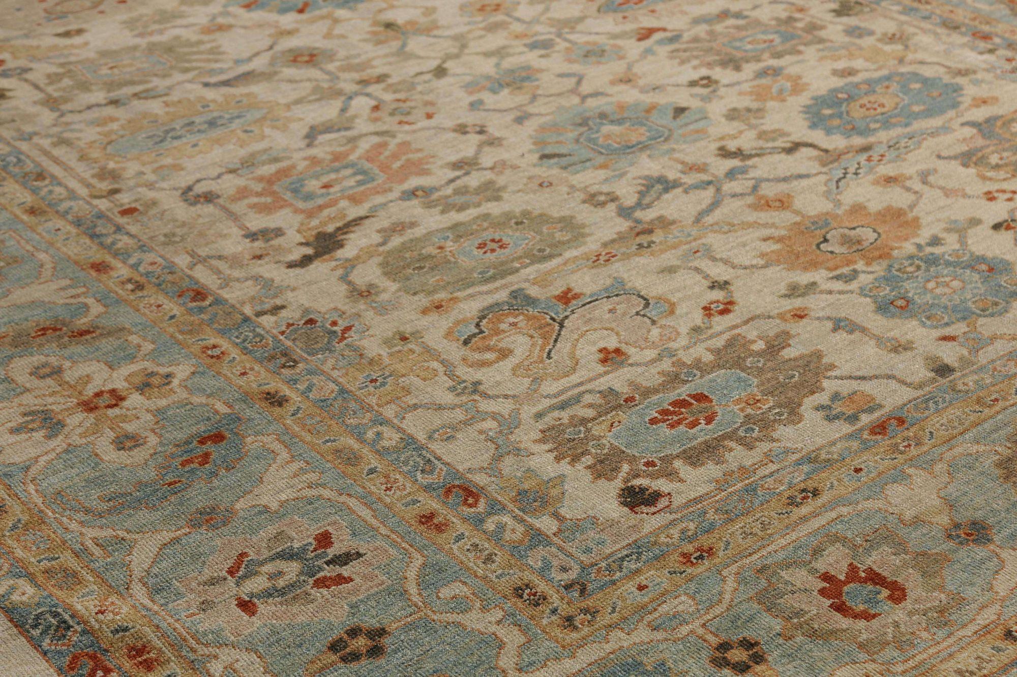 Afghanistan Sultanabad Area Rugs - Wolle Elfenbein Design - 95857 (Stammeskunst) im Angebot