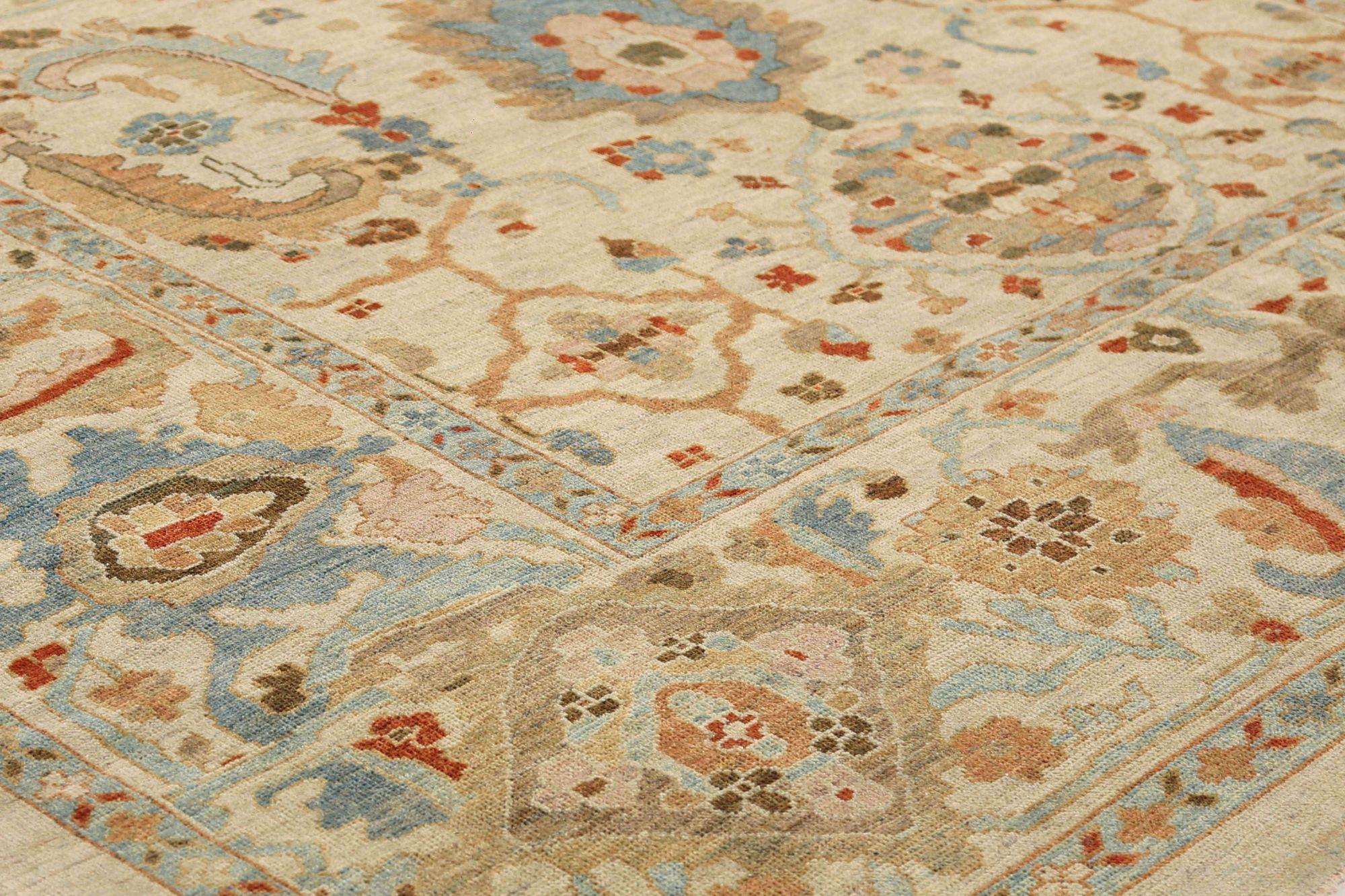 Afghanistan Sultanabad Area Rugs - Wolle Elfenbein Design - 95882 (Stammeskunst) im Angebot