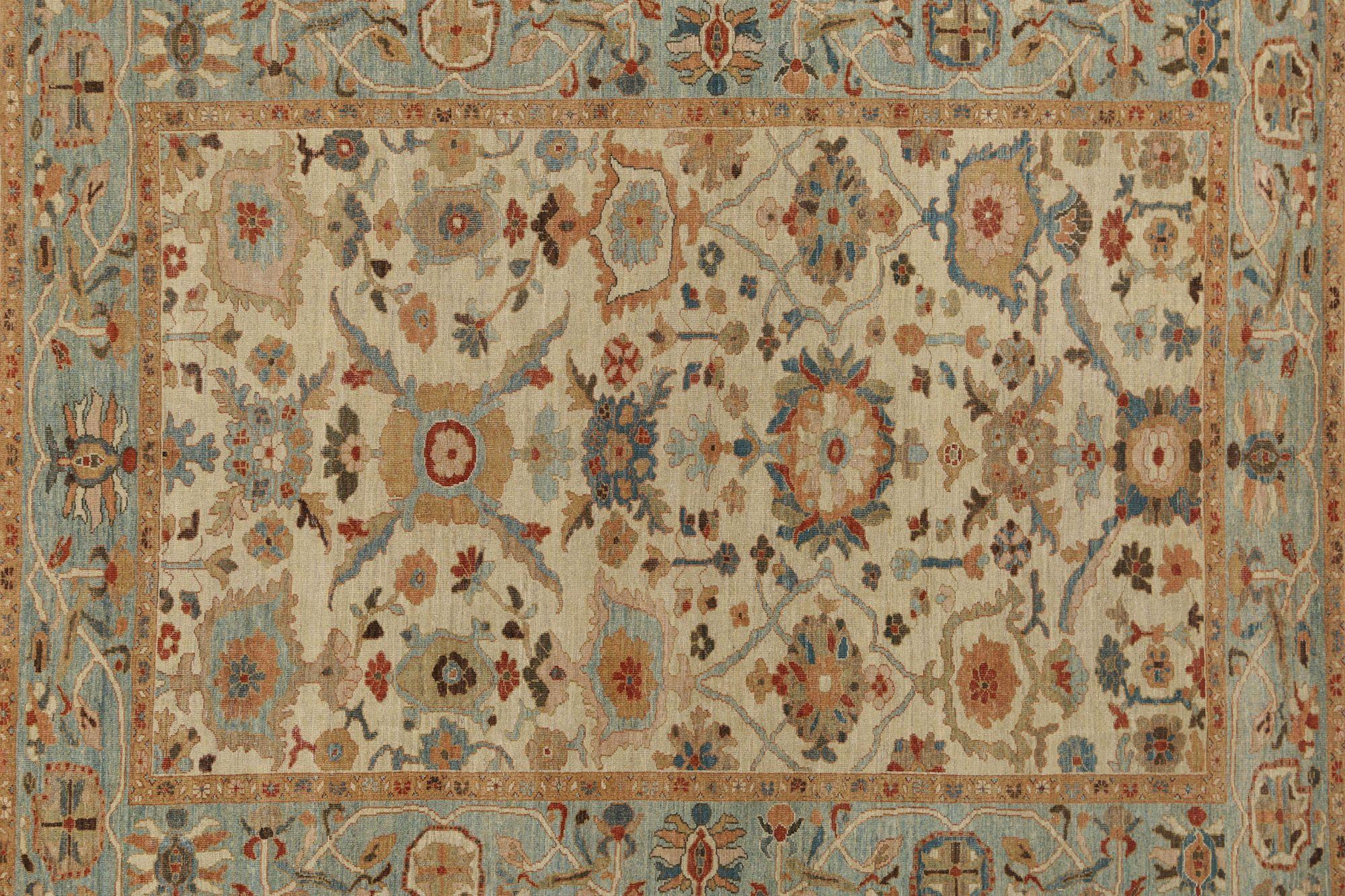 Afghanistan Sultanabad Area Rugs - Wolle Elfenbein Design - 95886 (Afghanisch) im Angebot