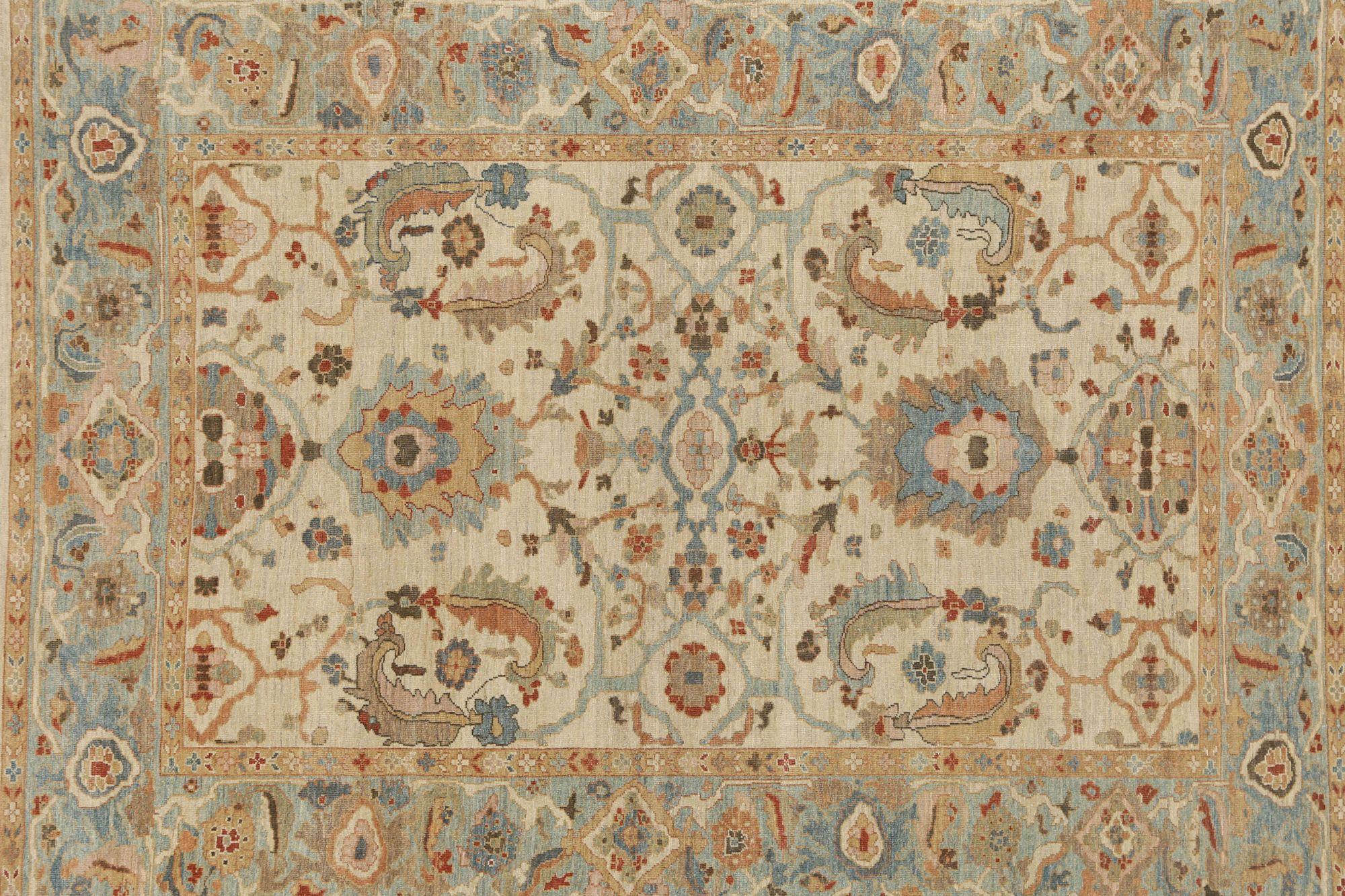 Afghanistan Sultanabad Area Rugs - Wolle Elfenbein Design - 95888 (Afghanisch) im Angebot