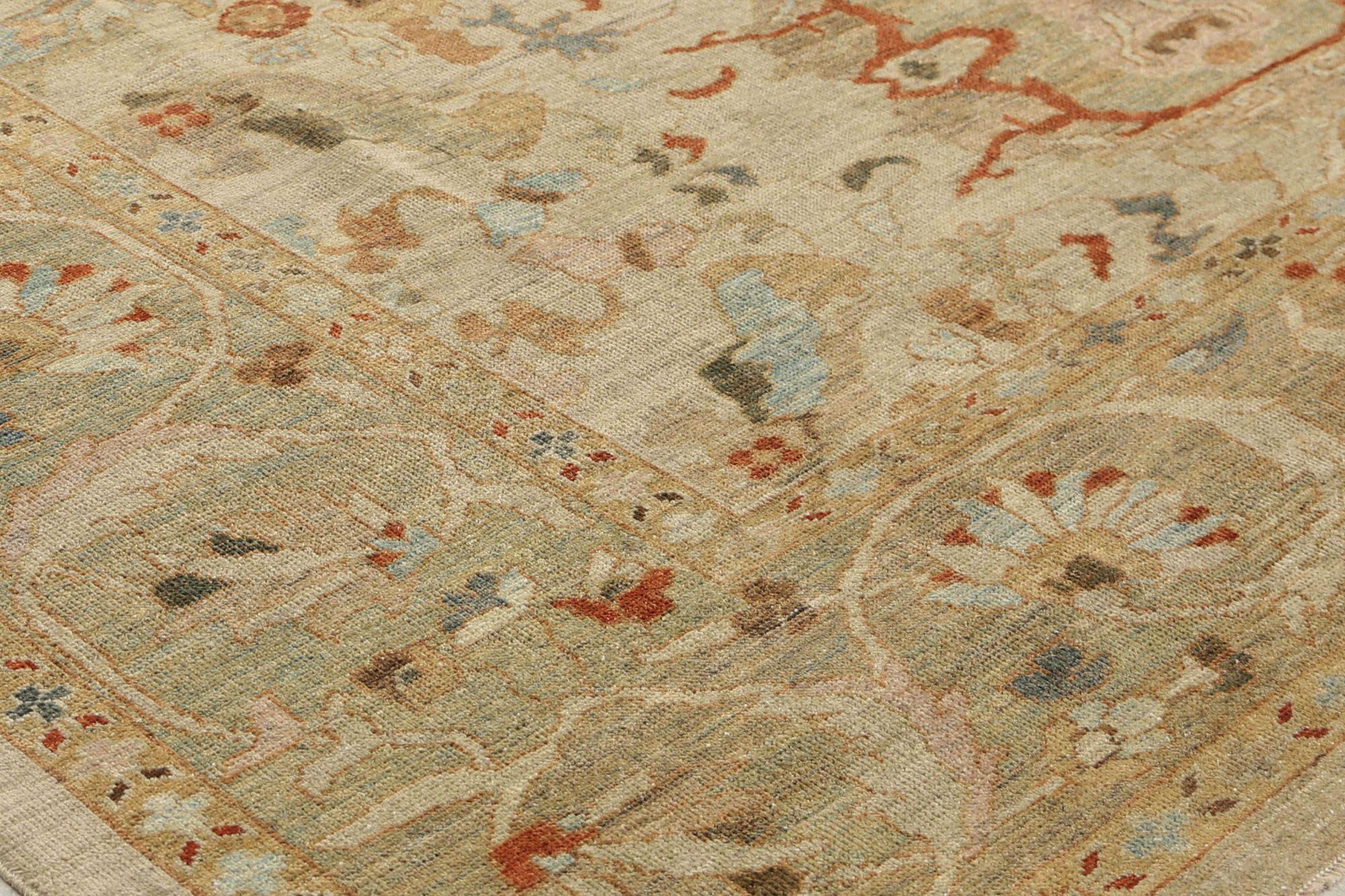 Afghanistan Sultanabad Area Rugs - Wolle Elfenbein Design - 95902 (Stammeskunst) im Angebot
