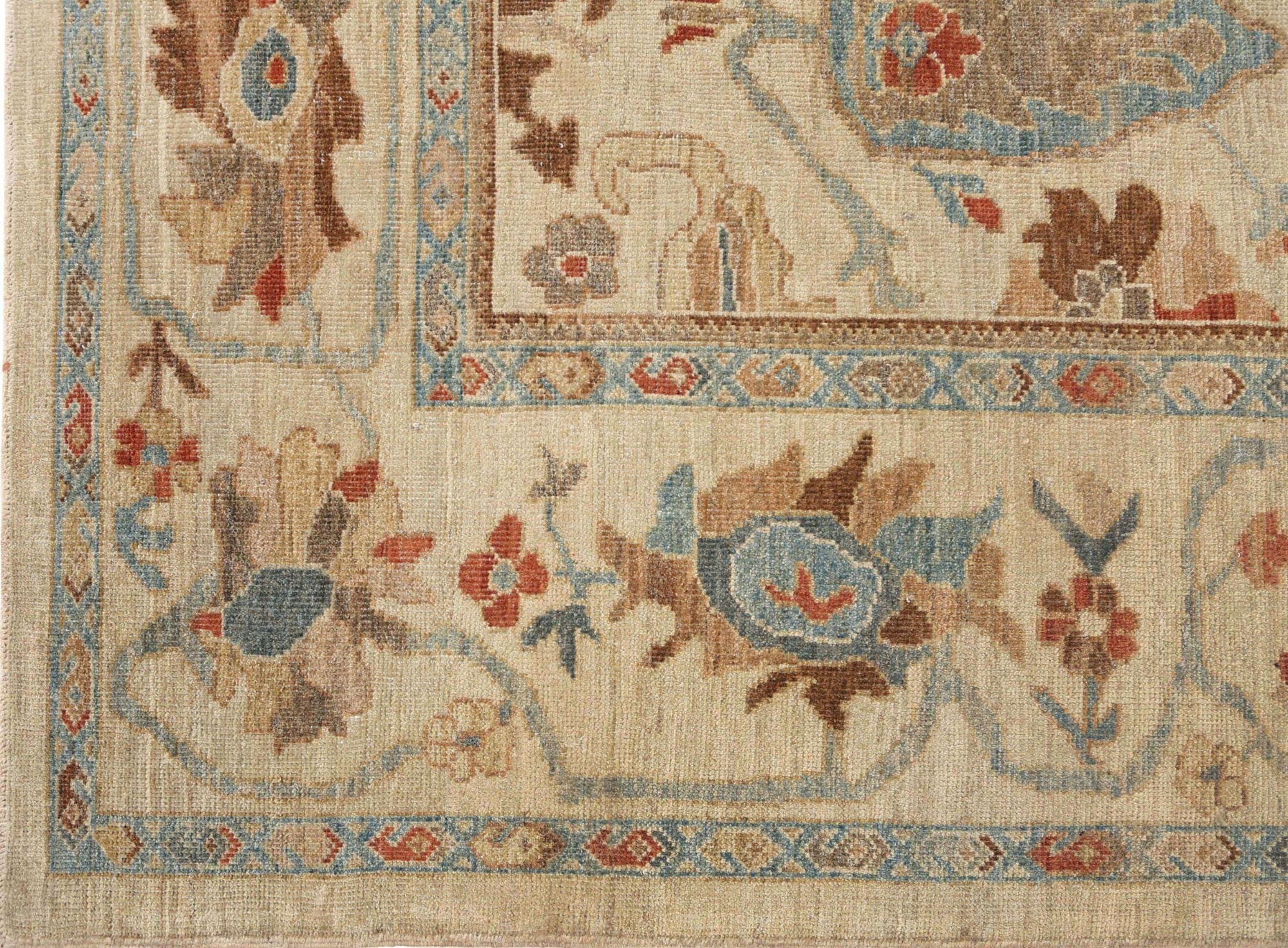 Entdecken Sie die Eleganz von Afghanistan Sultanabad mit Teppichen um 1990. Dieses exklusive Design aus Wolle und Elfenbein ist perfekt, um Ihren Raum zu verschönern.