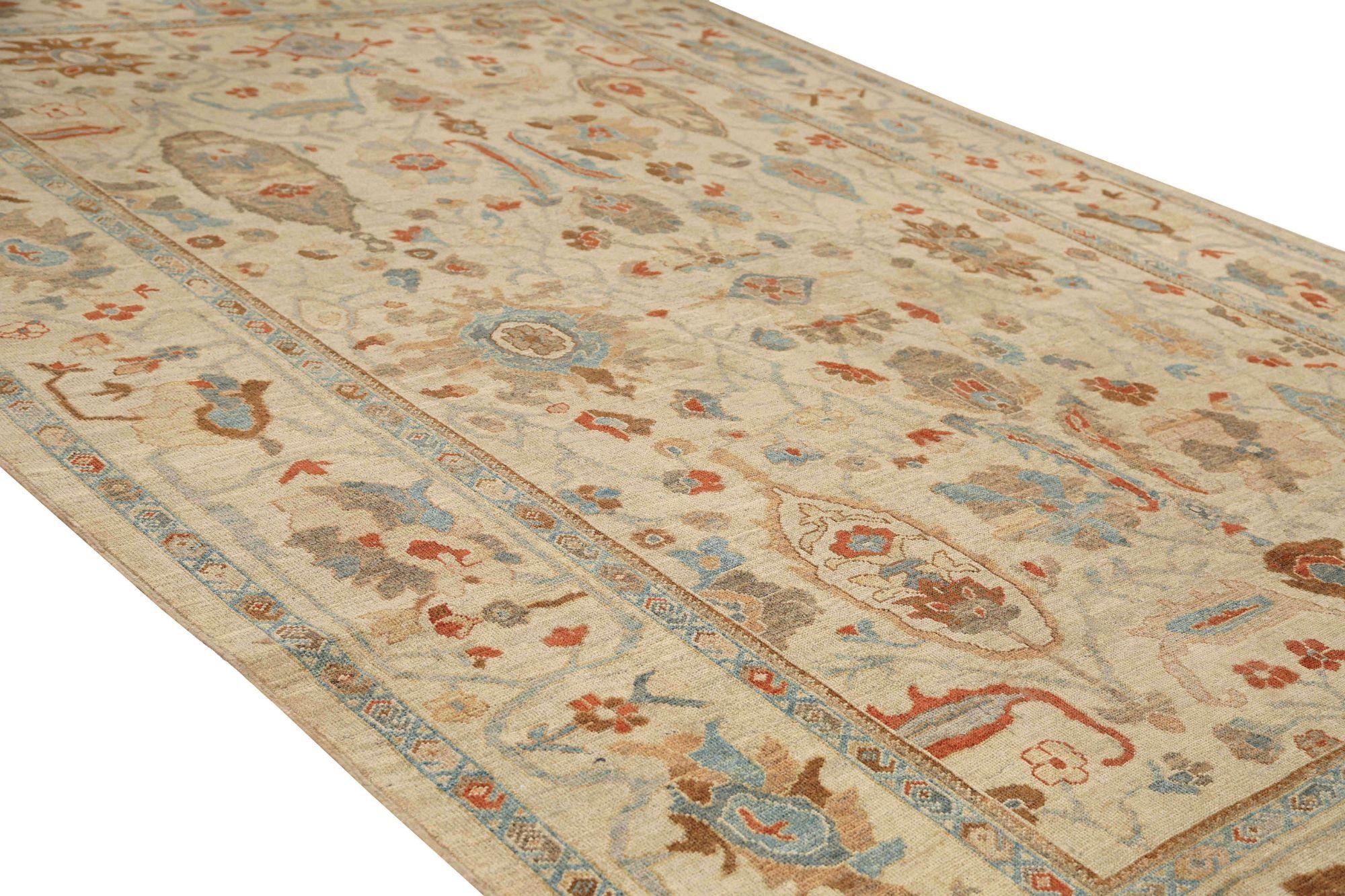 Afghanistan Sultanabad Area Rugs - Wolle Elfenbein Design - 95925 (Stammeskunst) im Angebot