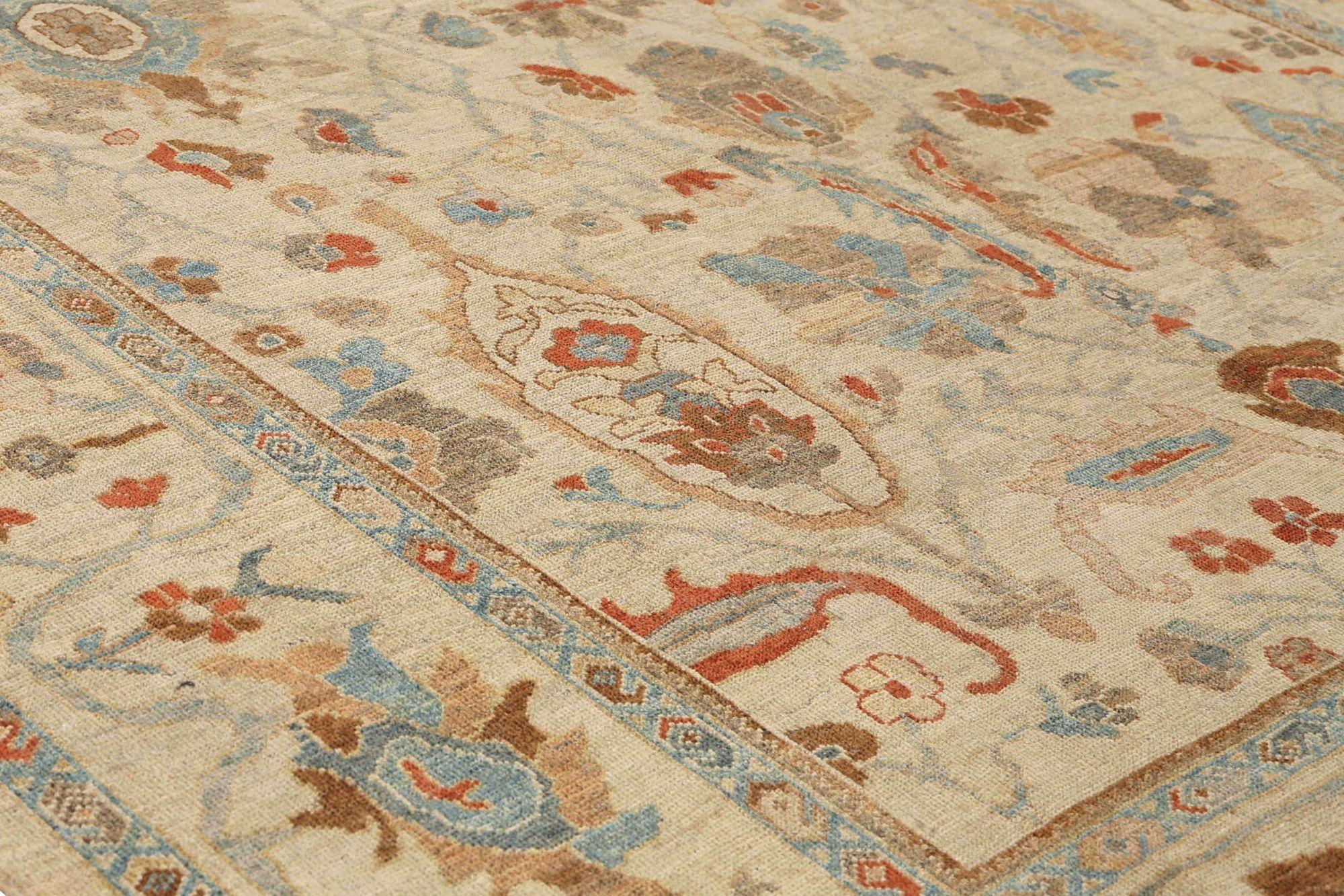 Afghanistan Sultanabad Area Rugs - Wolle Elfenbein Design - 95925 (Afghanisch) im Angebot