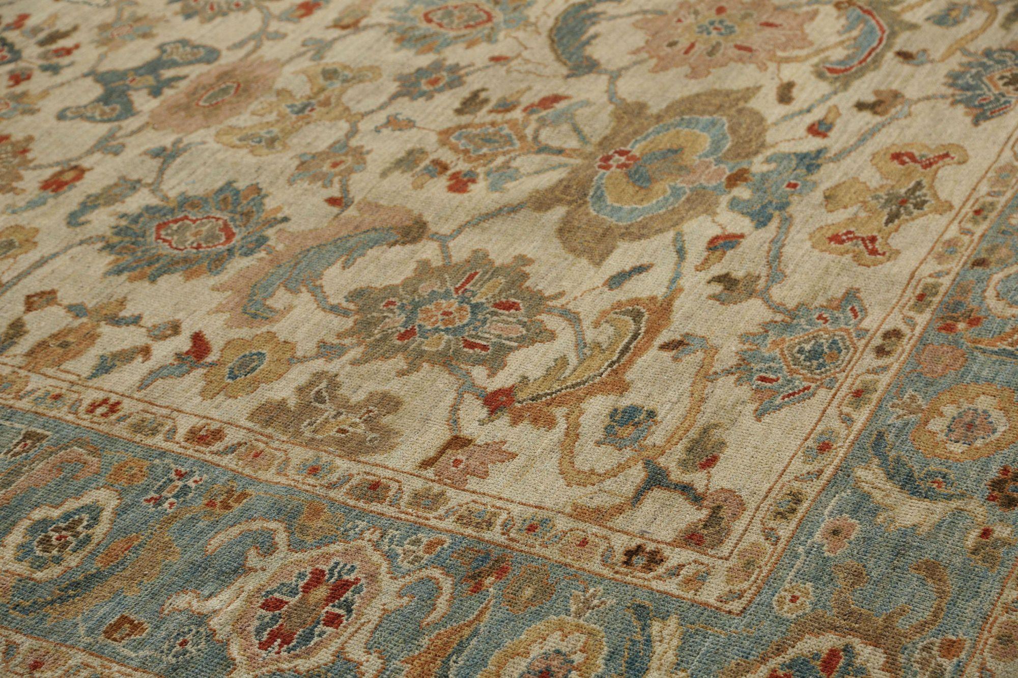 Afghanistan Sultanabad Area Rugs - Wolle Elfenbein Design - 95946 (Afghanisch) im Angebot