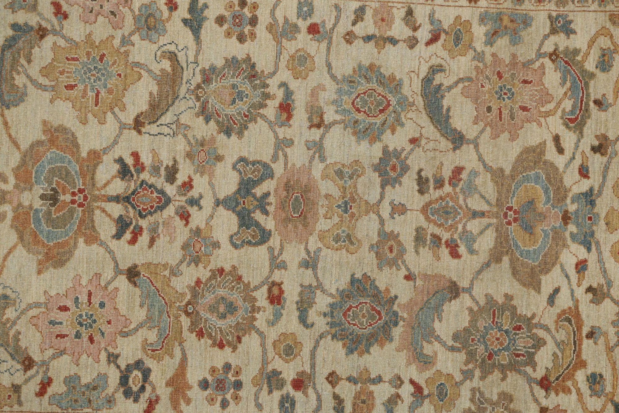 Afghanistan Sultanabad Area Rugs - Wolle Elfenbein Design - 95946 im Zustand „Hervorragend“ im Angebot in Dallas, TX