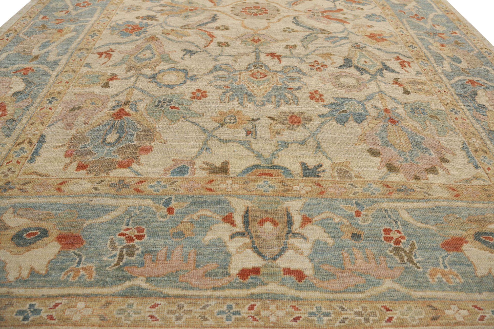 Afghanistan Sultanabad Area Rugs - Wolle Elfenbein Design - 95950 (Stammeskunst) im Angebot