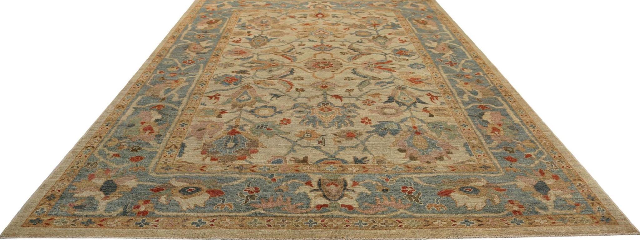 Afghanistan Sultanabad Area Rugs - Wolle Elfenbein Design - 95950 (Afghanisch) im Angebot