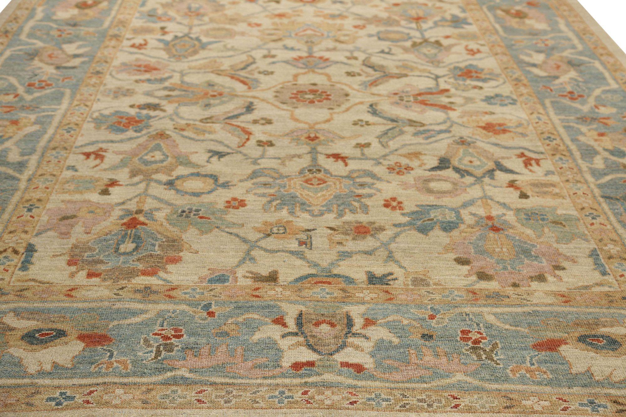Afghanistan Sultanabad Area Rugs - Wolle Elfenbein Design - 95950 im Zustand „Hervorragend“ im Angebot in Dallas, TX