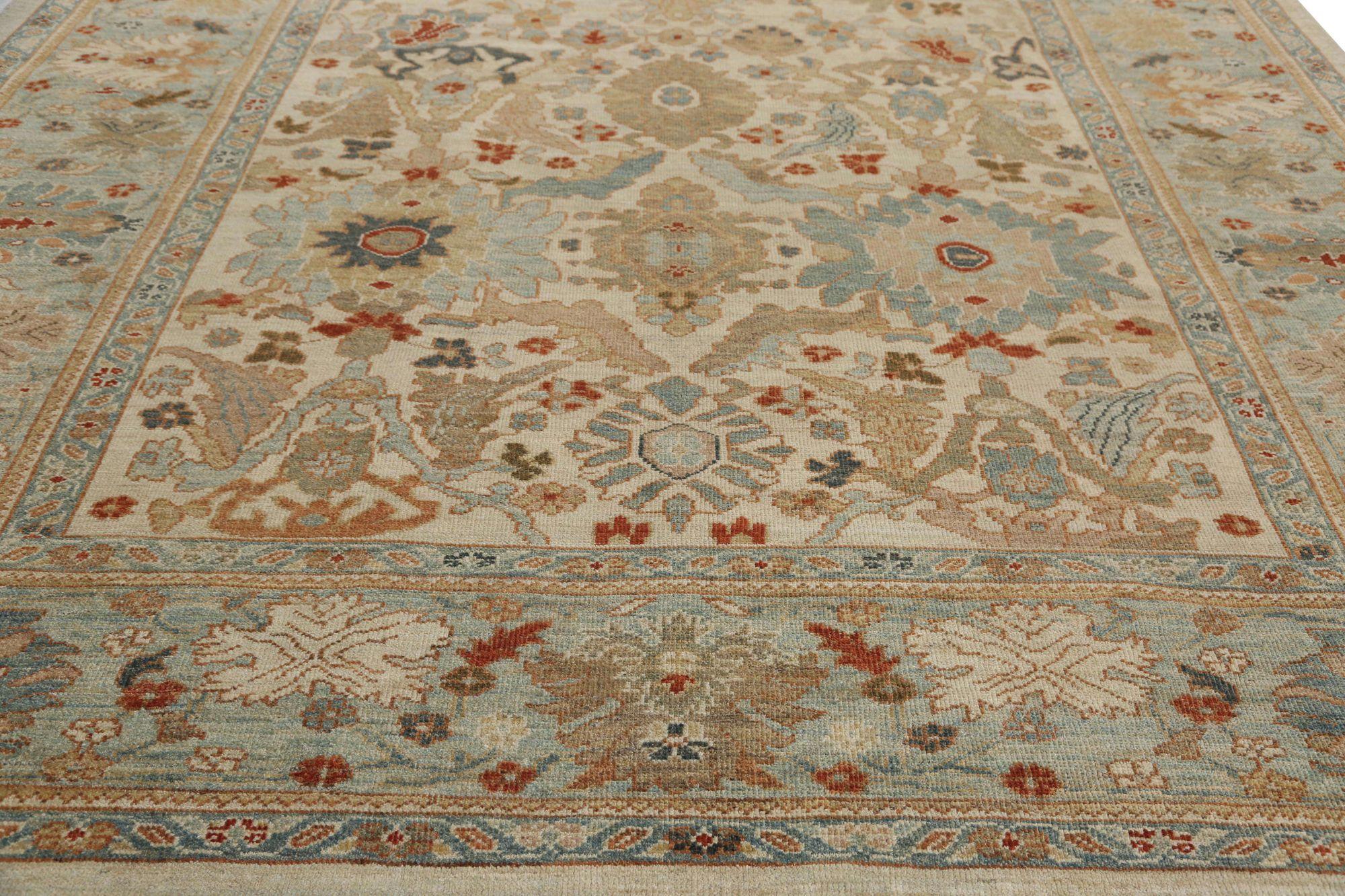 Afghanistan Sultanabad Area Rugs - Wolle Elfenbein Design - 95951 (Stammeskunst) im Angebot